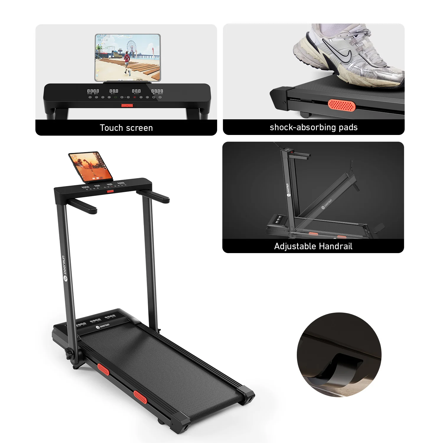 DeerRun Z10 Pro Muse Type 2 in 1 Foldable Treadmill with Remote Control, 12% Auto Incline - Image 16