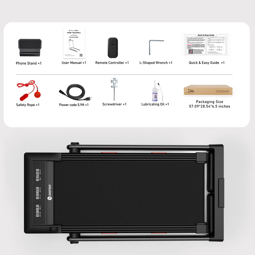DeerRun Z10 Pro Muse Type 2 in 1 Foldable Treadmill with Remote Control, 12% Auto Incline - Image 28
