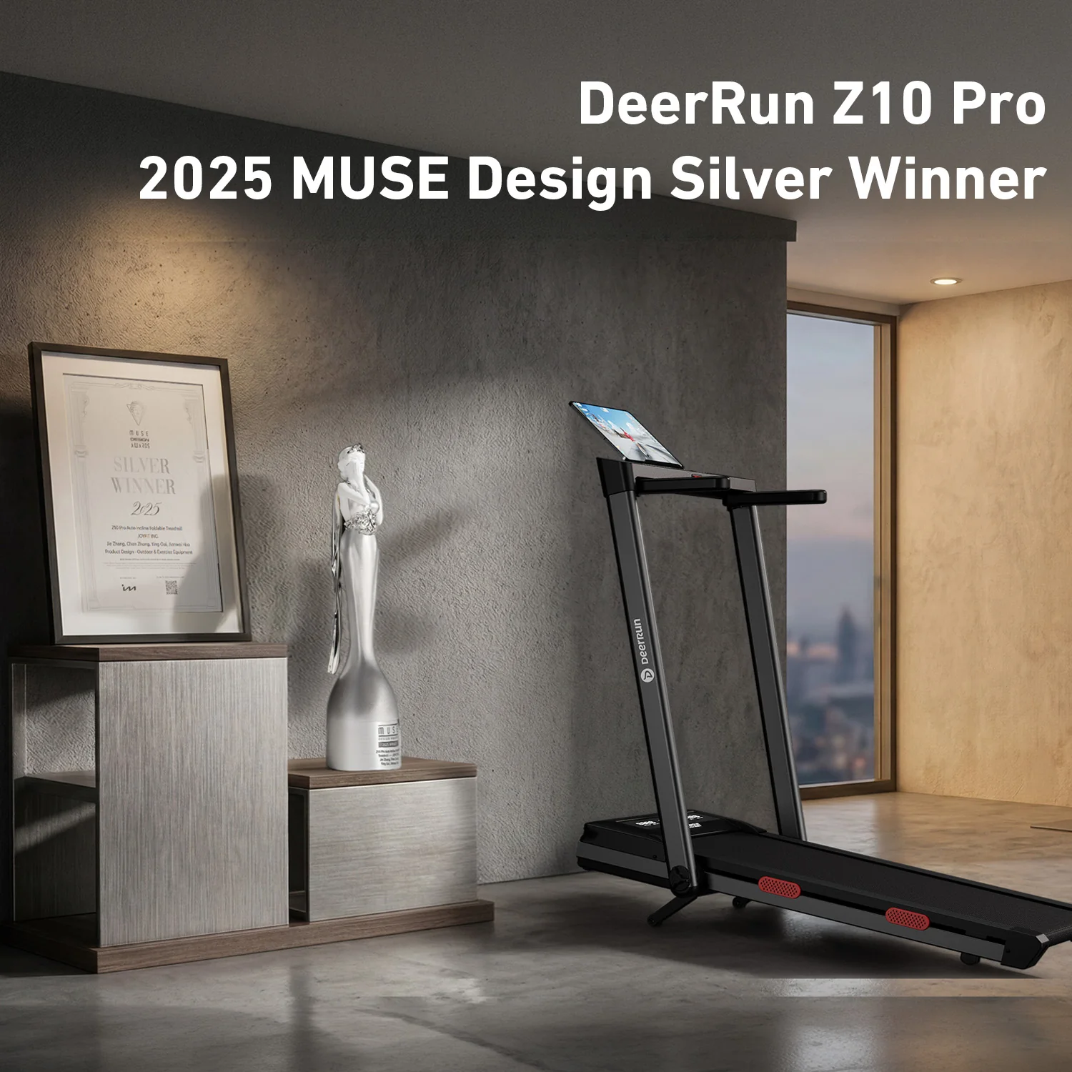 DeerRun Z10 Pro Muse Type 2 in 1 Foldable Treadmill with Remote Control, 12% Auto Incline - Image 5