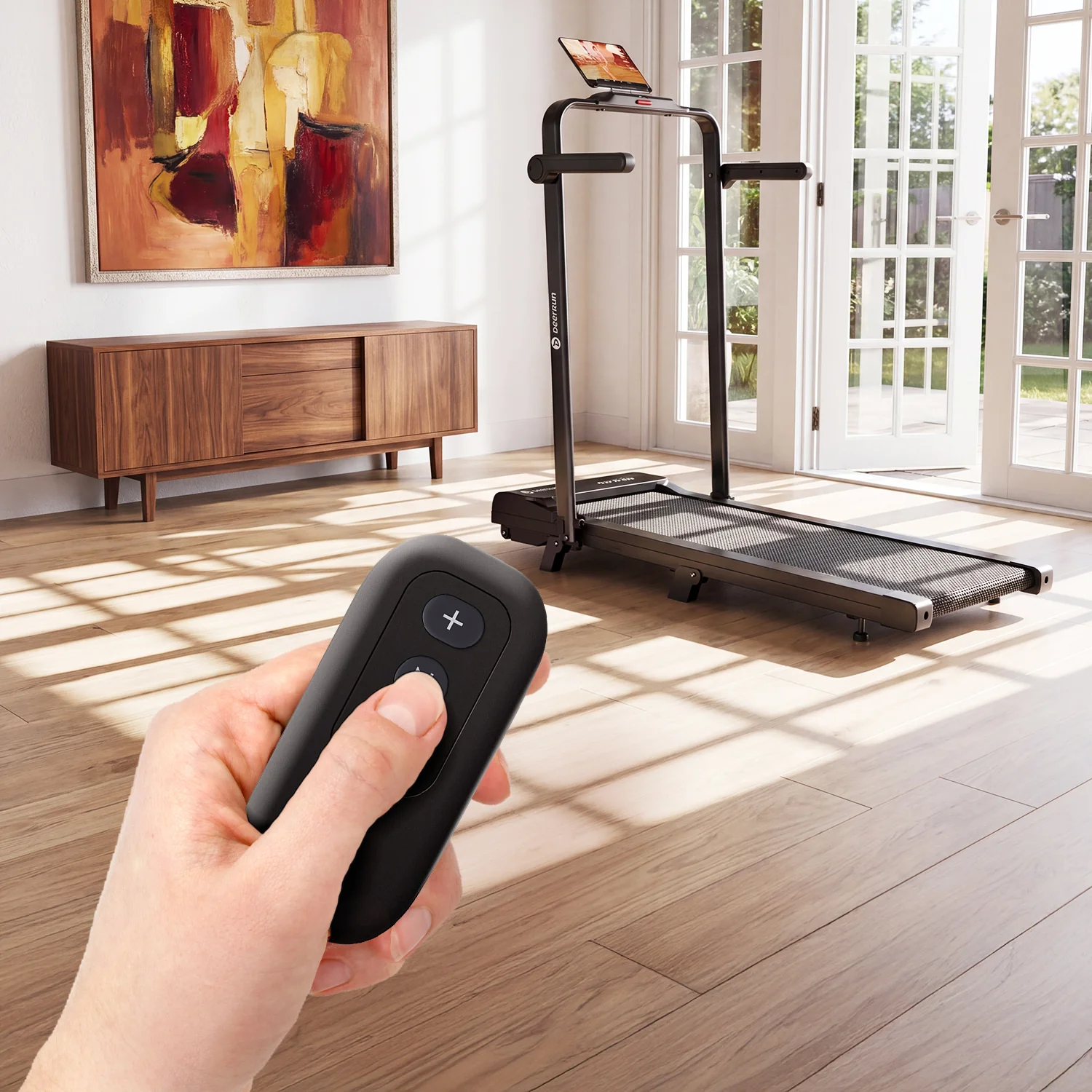 DeerRun A6 Plus Quiet 2-in-1 Foldable Treadmill for Home Walk, Run & Save Space -With 5% Incline, Handlebar & Full Display Screen - Image 18