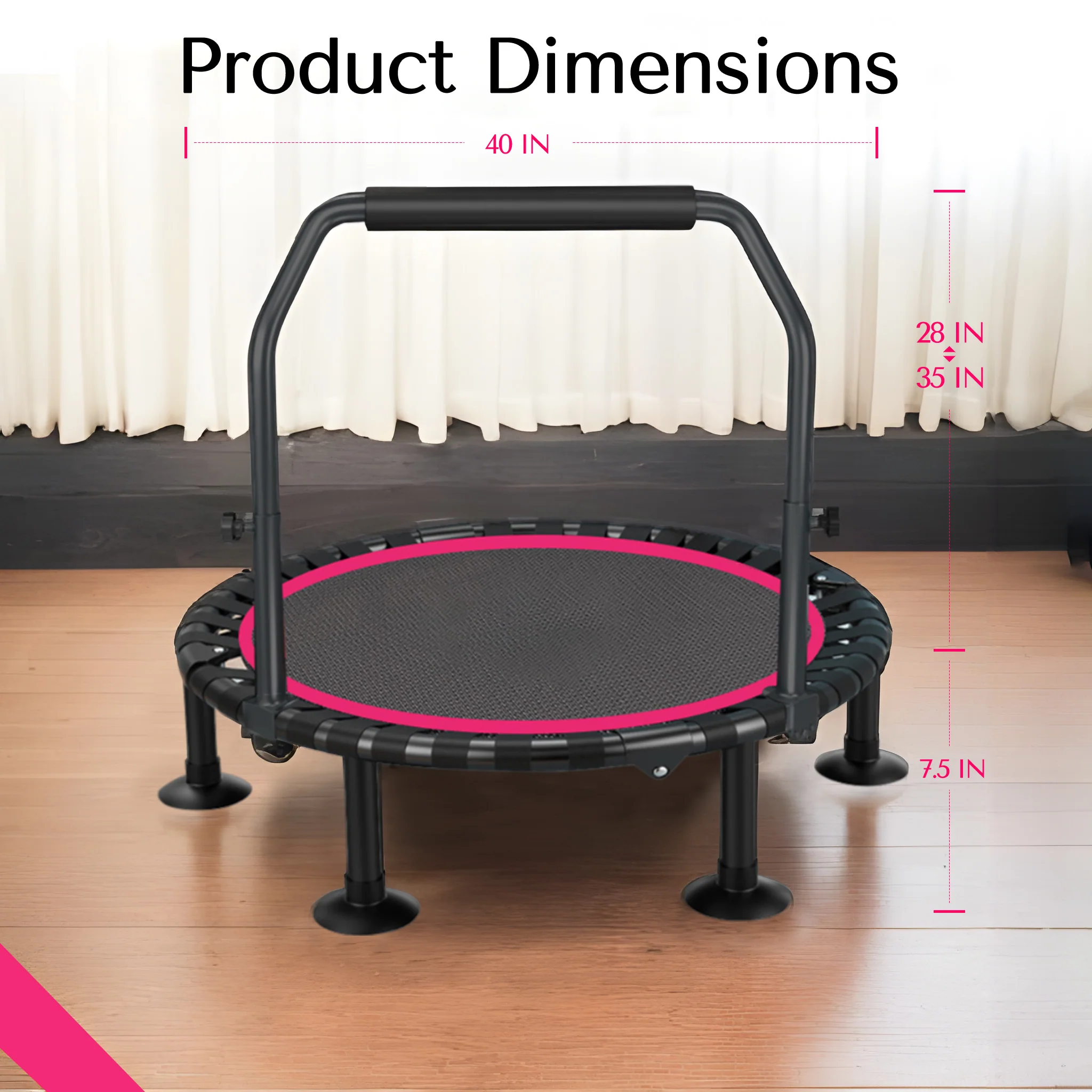 DeerRun® 40" Foldable Mini Trampoline Max Load 330lbs - Image 4