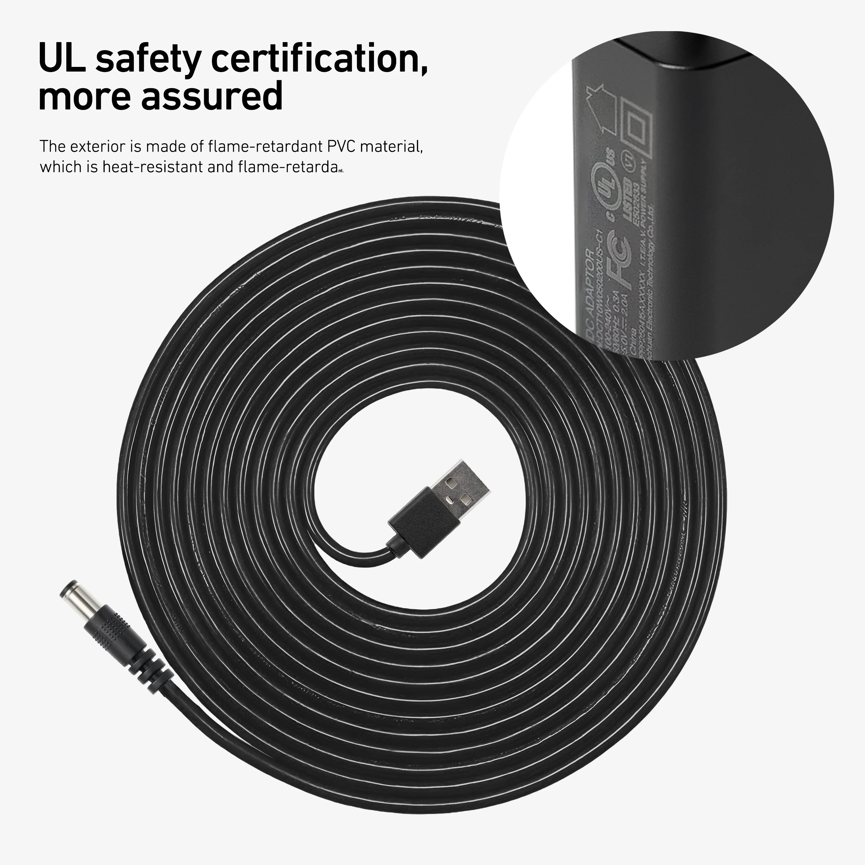 DeerRun® Bike Extension Cord, 10 ft, 5V 2A, with Adapter - Image 7