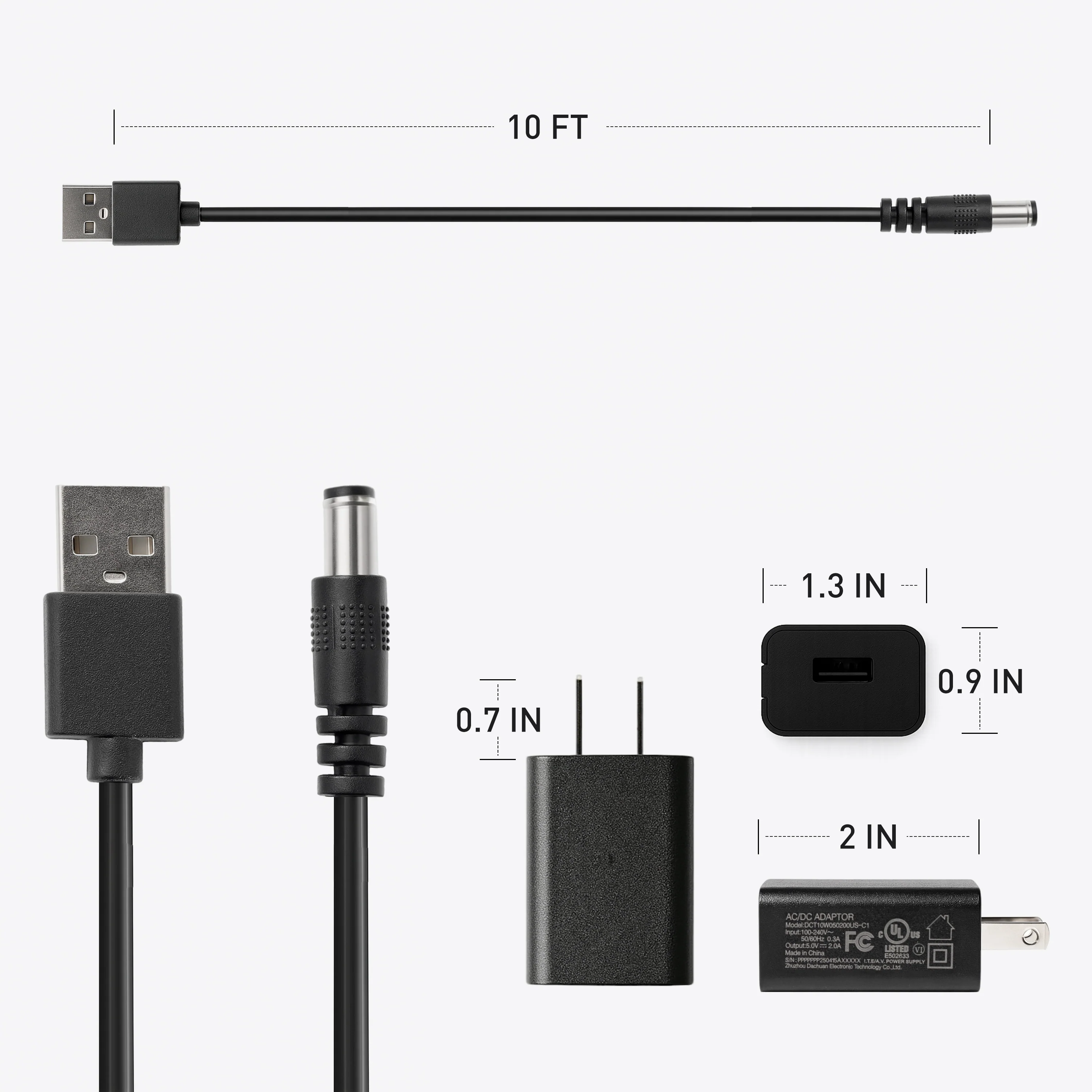 DeerRun® Bike Extension Cord, 10 ft, 5V 2A, with Adapter - Image 9
