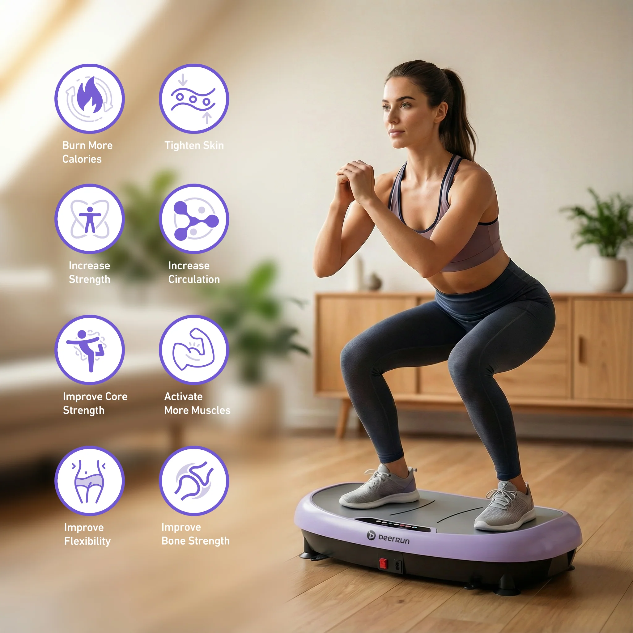 DeerRun® High-Power Full‑Body Vibration Plate Workout, 220lbs - Image 13