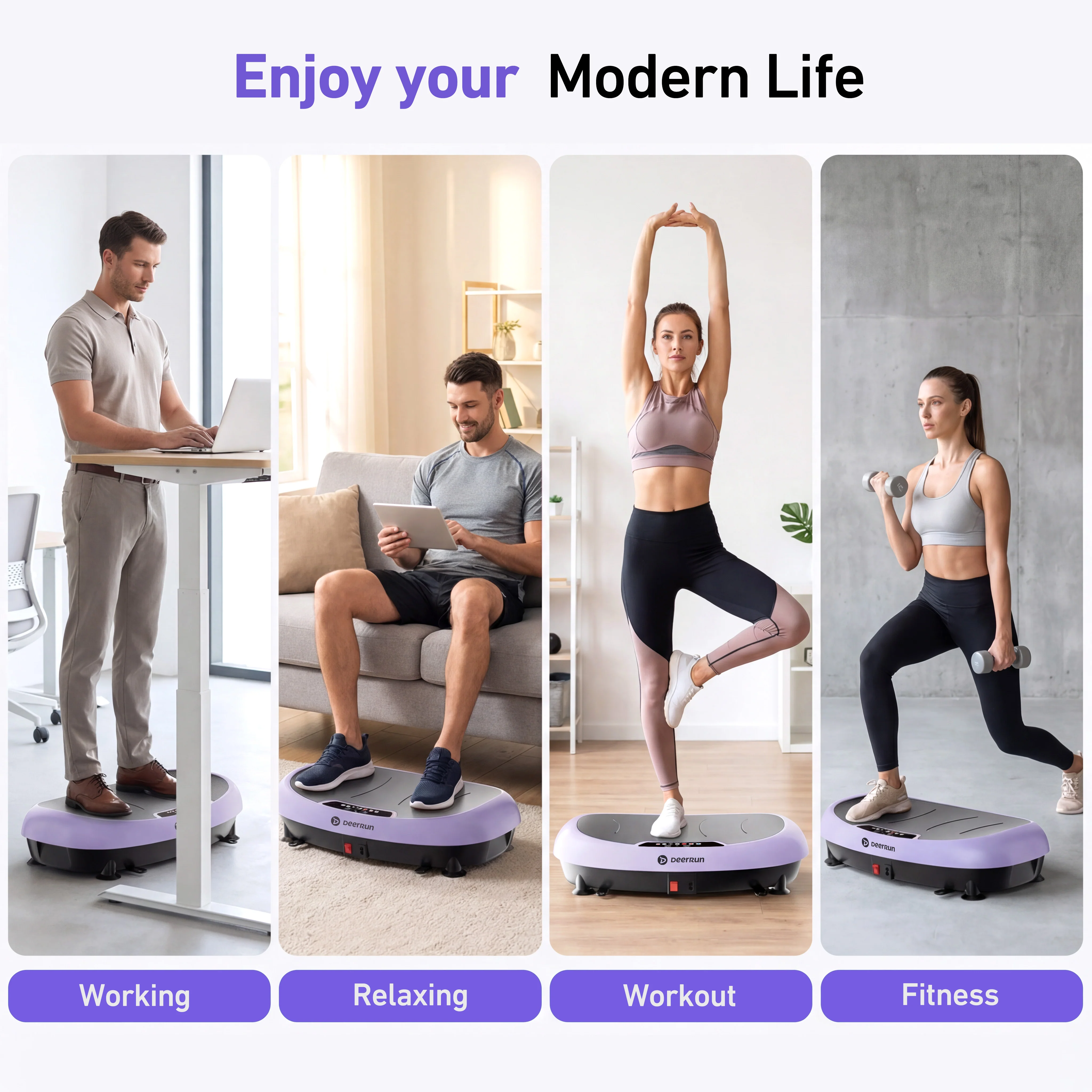 DeerRun® High-Power Full‑Body Vibration Plate Workout, 220lbs - Image 5