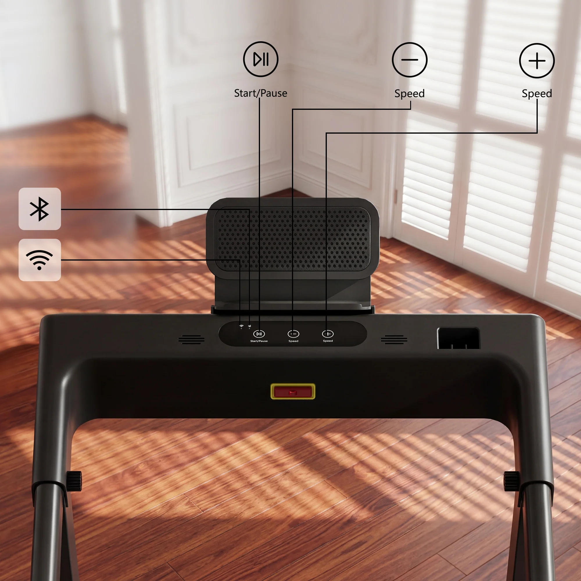 DeerRun All-New 2026 A1 Pro Move+ Smart Foldable Treadmill with 6% Incline & NFC | 350 lbs, 10 mph, Black - Image 21
