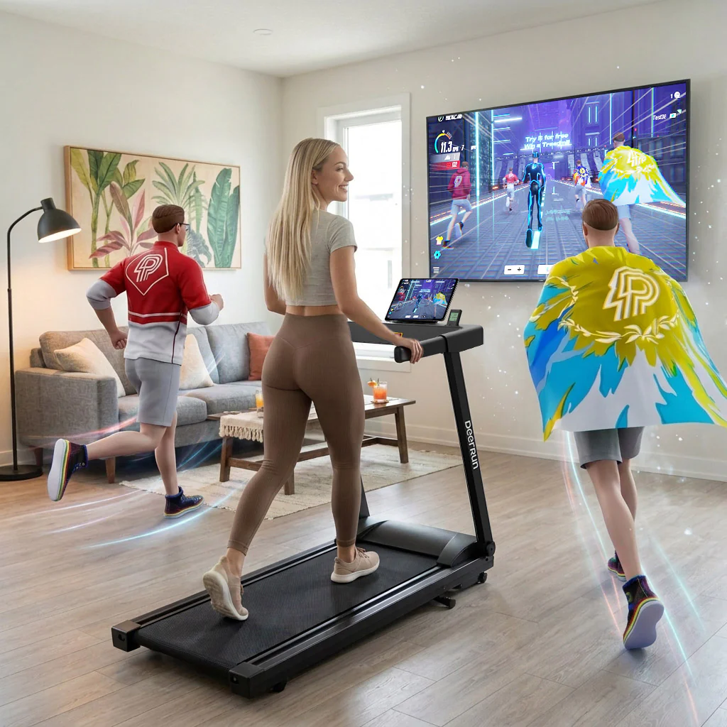 DeerRun All-New 2026 A1 Pro Move+ Smart Foldable Treadmill with 6% Incline & NFC | 350 lbs, 10 mph, Black - Image 4