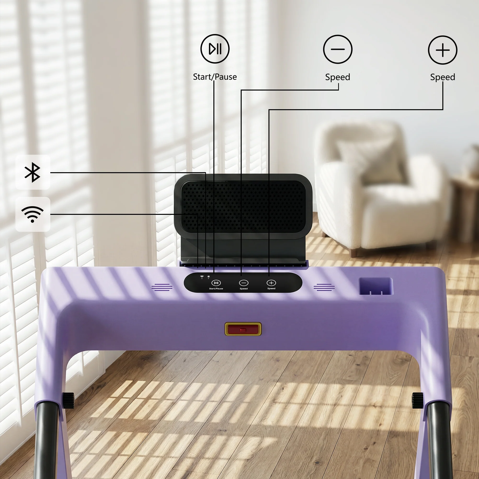DeerRun All-New 2026 A1 Pro Move+  6% Incline Foldable Treadmill——Upgraded Chip & NFC Support | 350 lbs, 10 mph Dreamy Violet - Image 21
