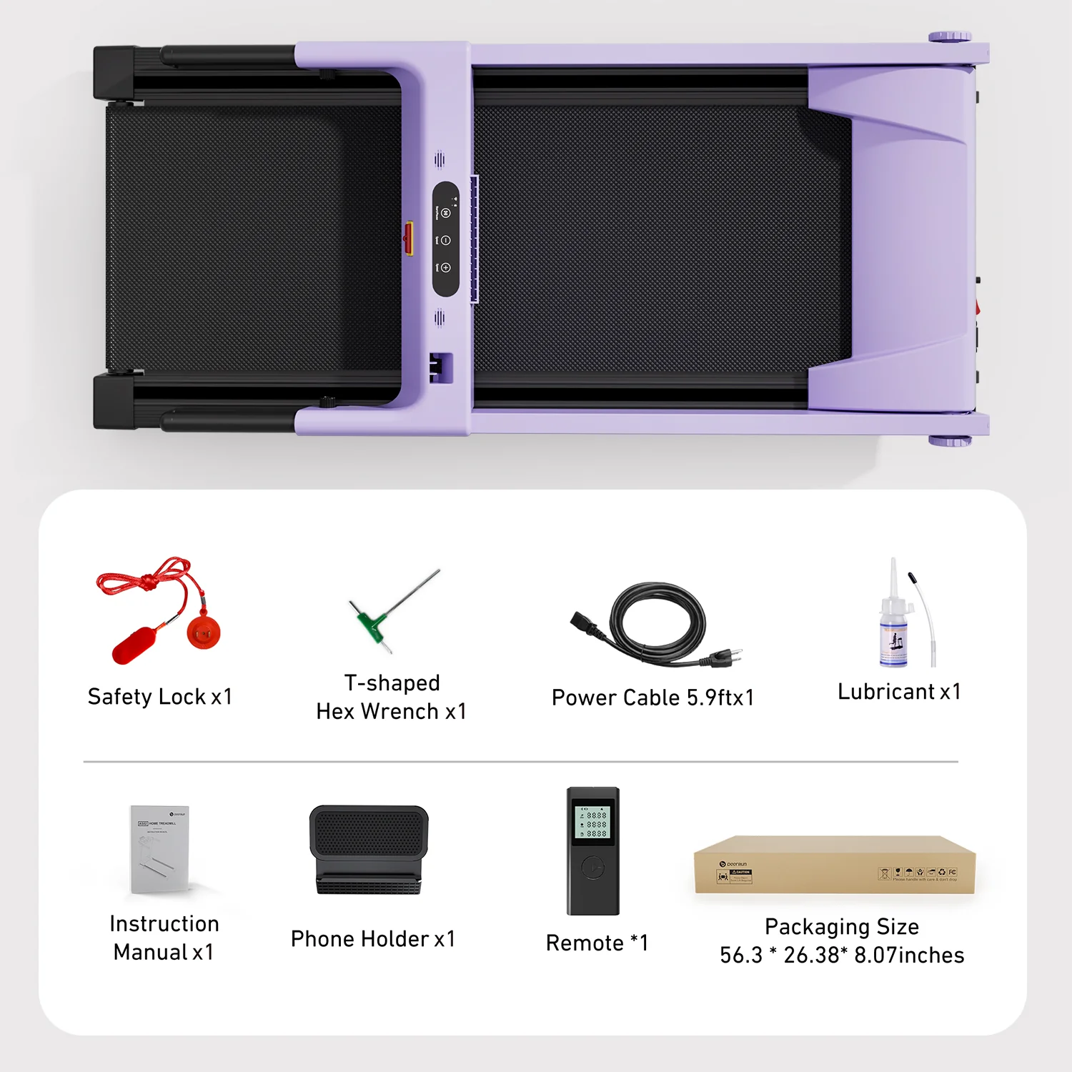 DeerRun All-New 2026 A1 Pro Move+  6% Incline Foldable Treadmill——Upgraded Chip & NFC Support | 350 lbs, 10 mph Dreamy Violet - Image 29