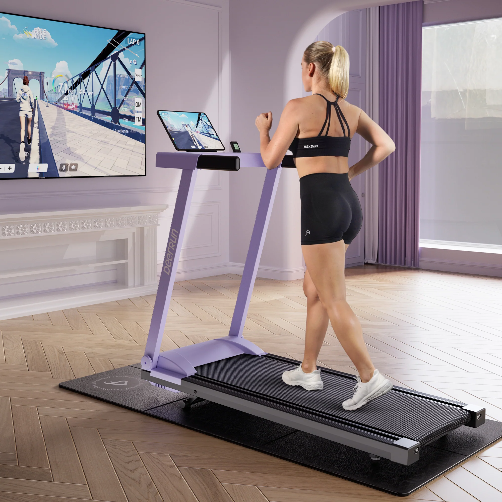 DeerRun All-New 2026 A1 Pro Move+  6% Incline Foldable Treadmill——Upgraded Chip & NFC Support | 350 lbs, 10 mph Dreamy Violet - Image 5