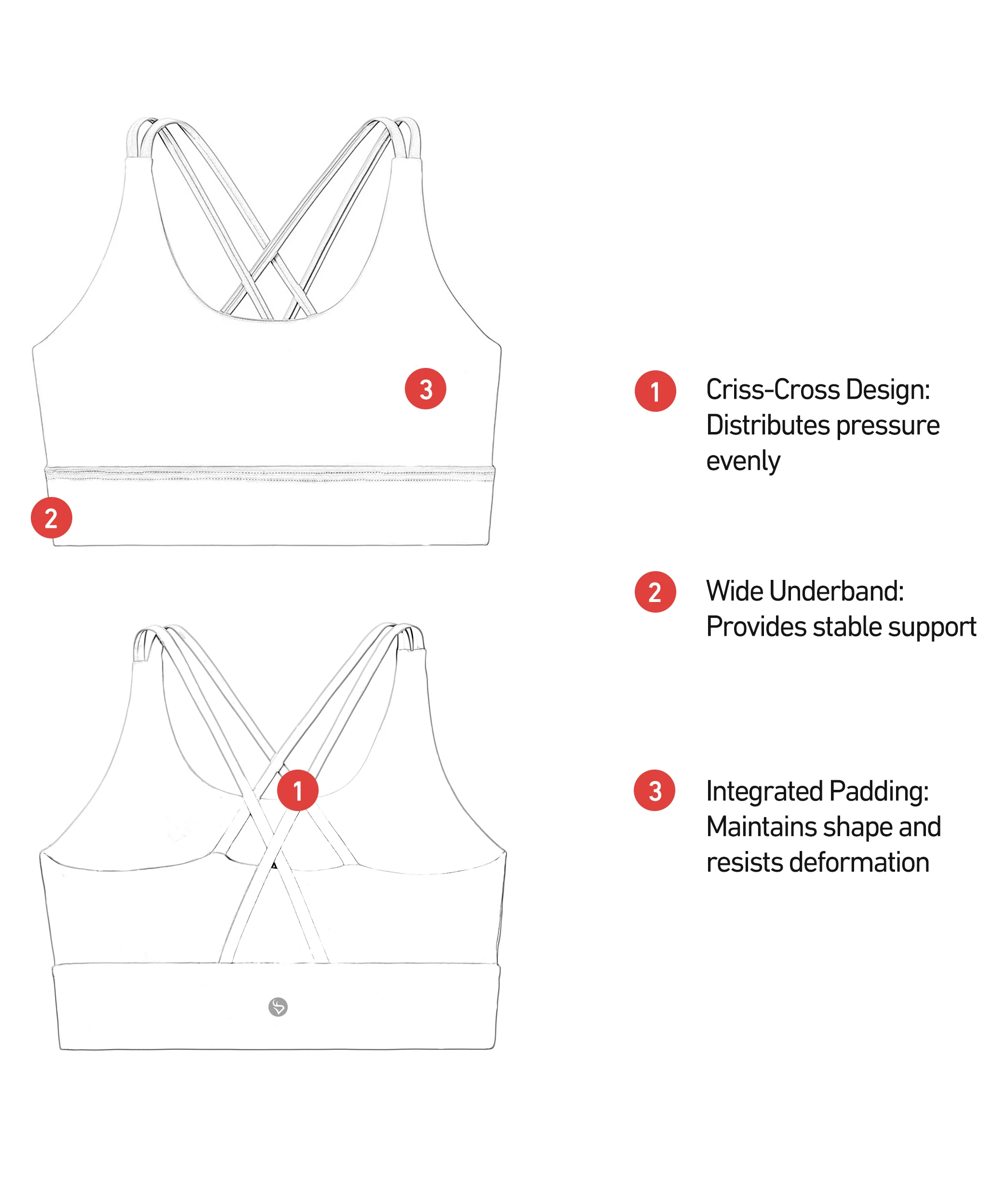 DeerRun® Cross-Back Sports Bra, Medium Support - Image 6