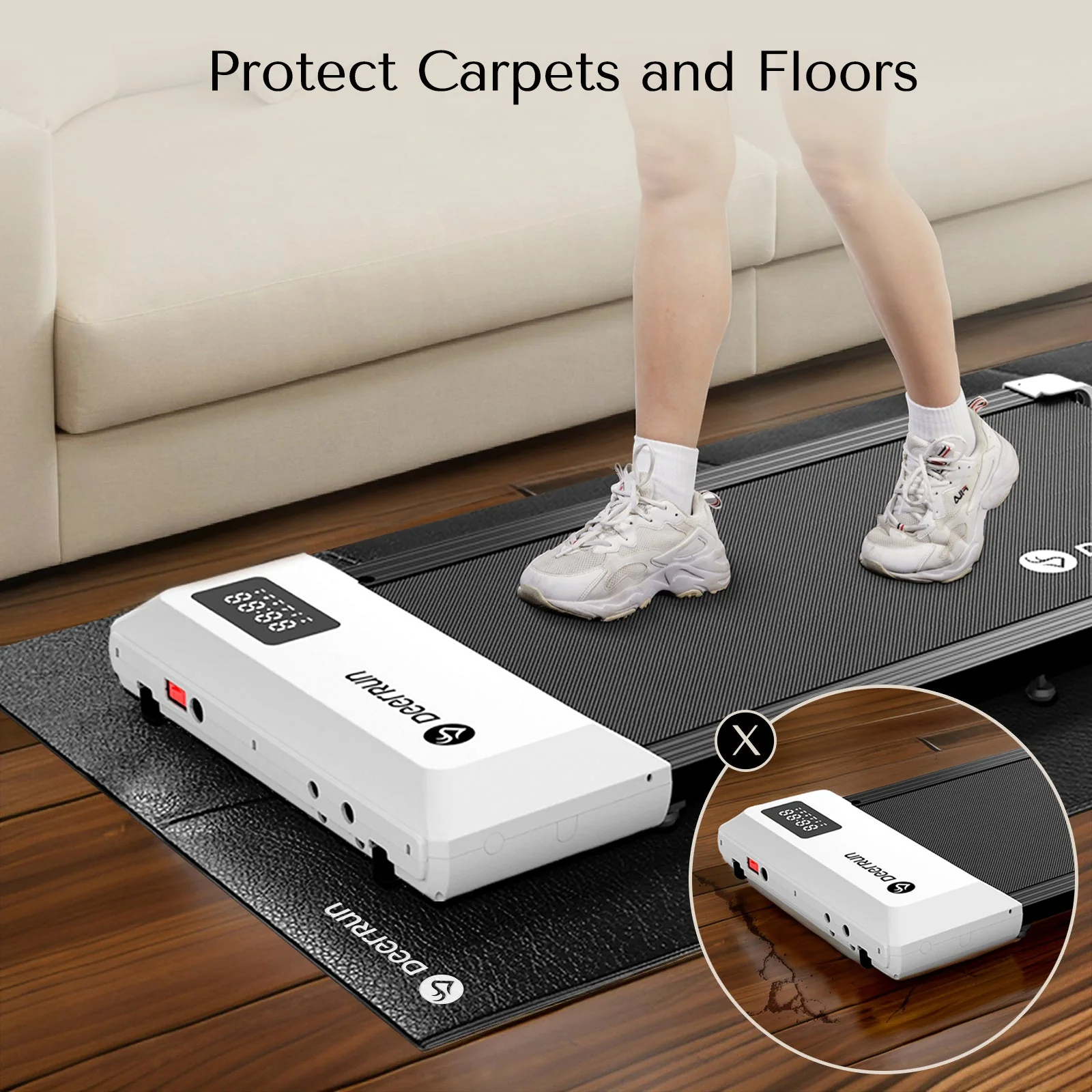 DeerRun® Essential Treadmill Accessories - Power Cord & Dust Cover & Mat - Image 5