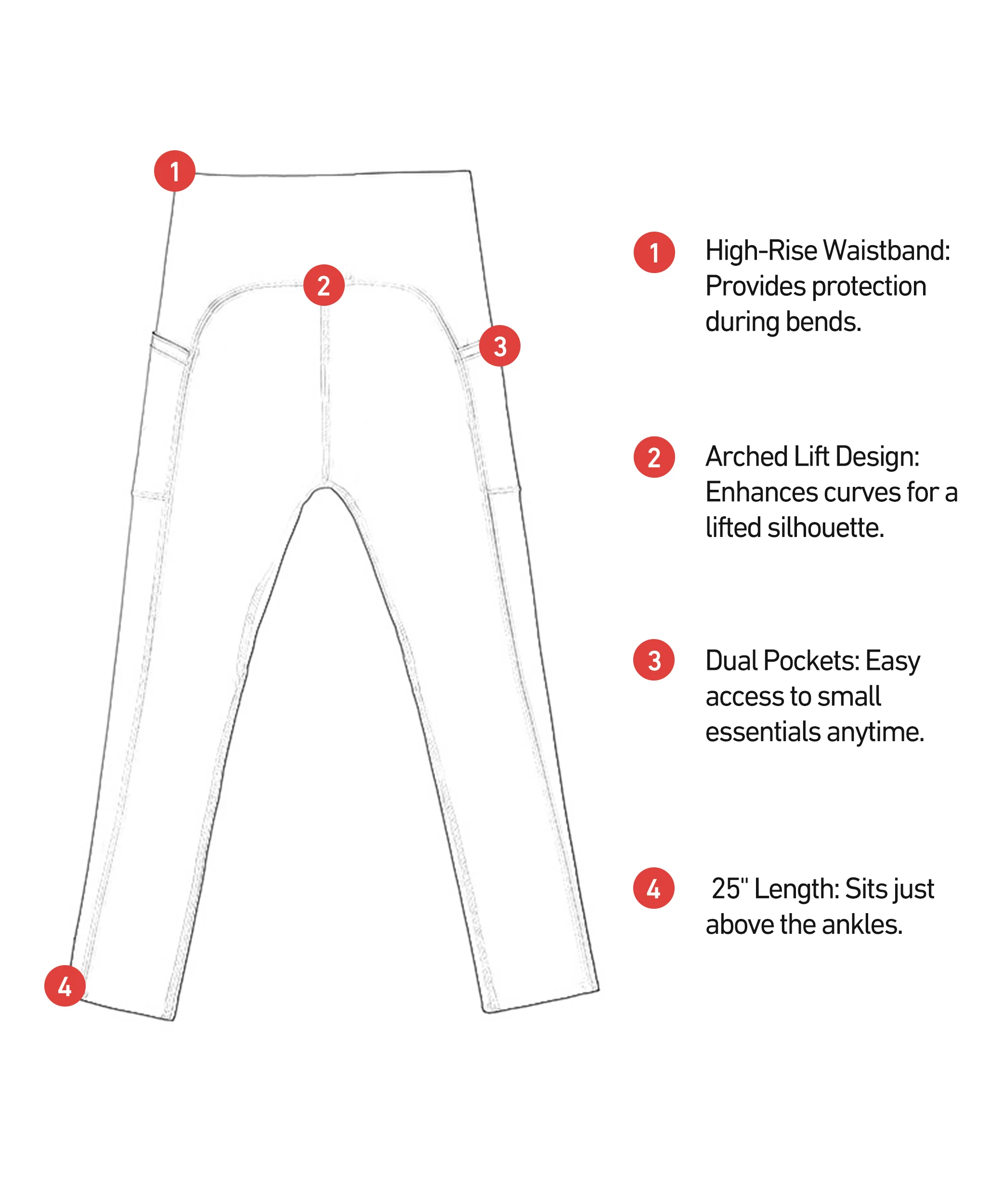 DeerRun® High-Waist Workout Legging 25'', with Dual Pockets - Image 6