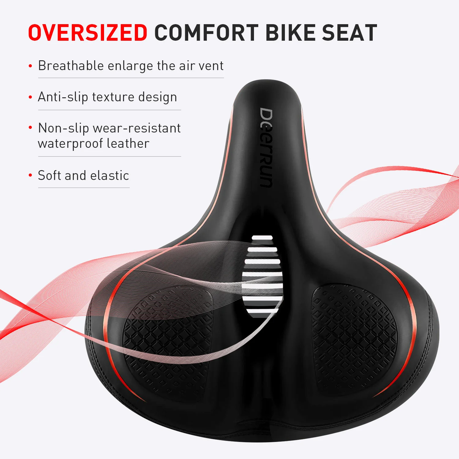 DeerRun® Oversized Bike Seat for DeerRun Indoor Cycling Bike, Ergonomic Design Comfort Seat Cushion - Image 2