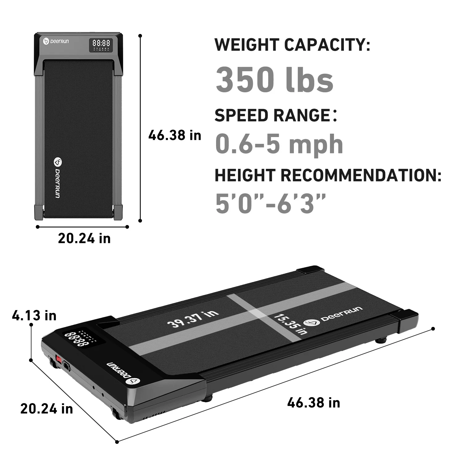 DeerRun Q1 Urban Plus Smart Walking pad Treadmill with Remote Control - 350 lbs - Image 10