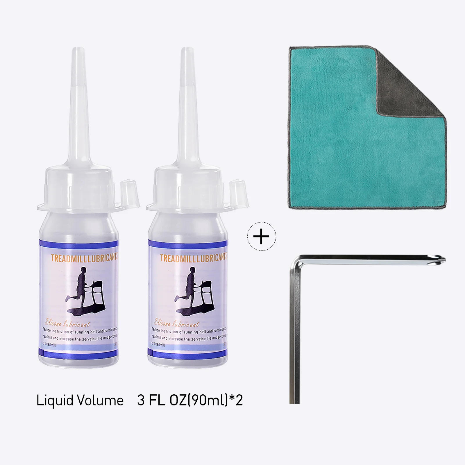 DeerRun®Treadmill Maintenance Kit--Professional Belt Lubricant 3oz/6oz, Towel, L-Type Screwdriver with Phillips and Allen Wrench - Image 8
