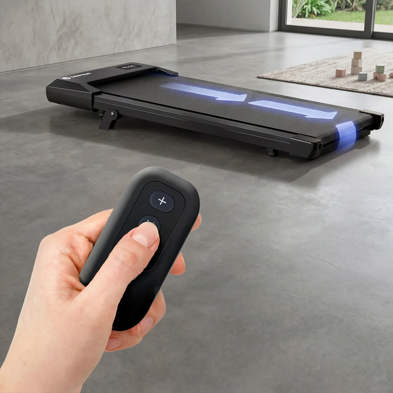 DeerRun Q2 Urban 7% Incline Under-desk Walking Pad with Smart Control | Black - Image 15