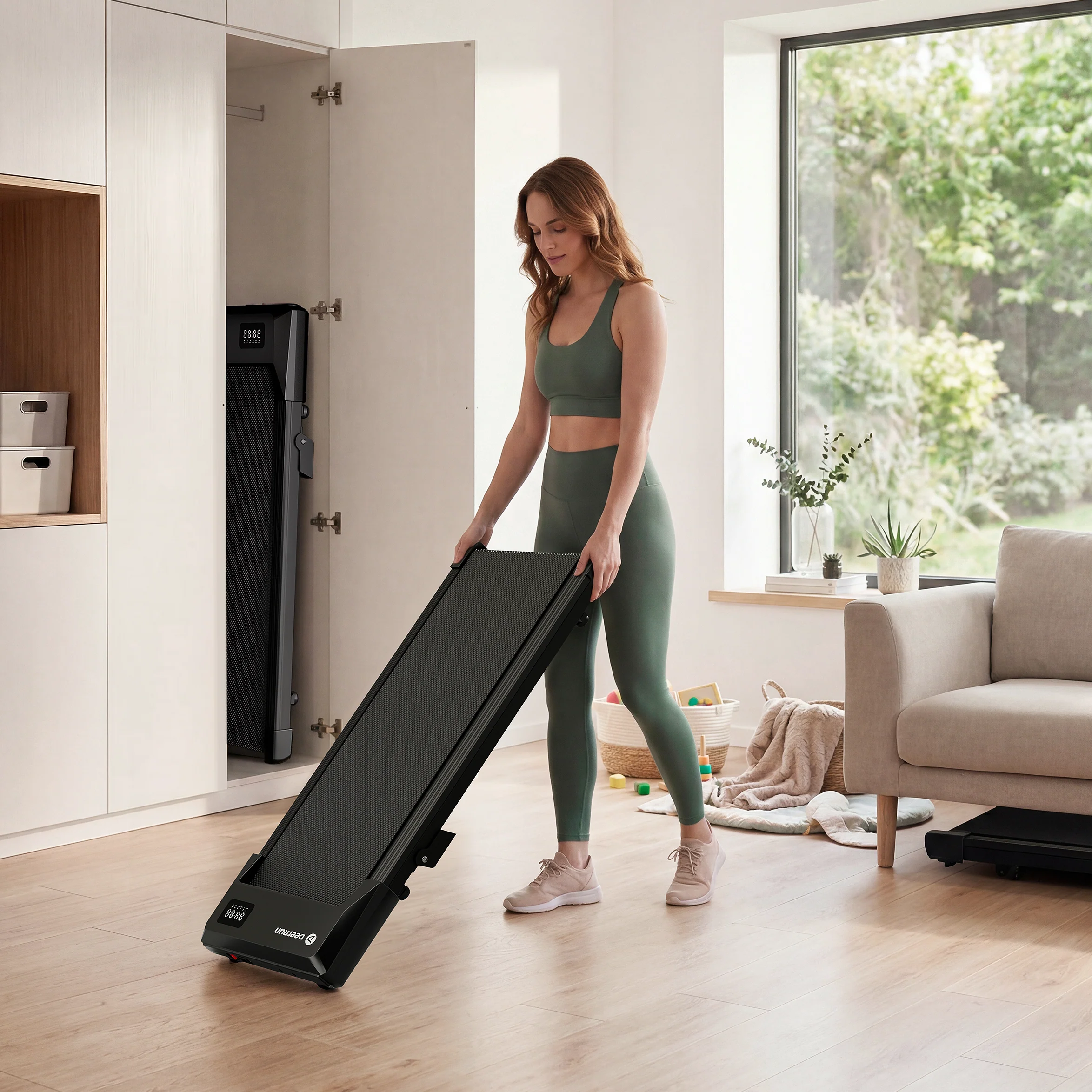 DeerRun Q2 Urban 7% Incline Under-desk Walking Pad with Smart Control | Black - Image 5
