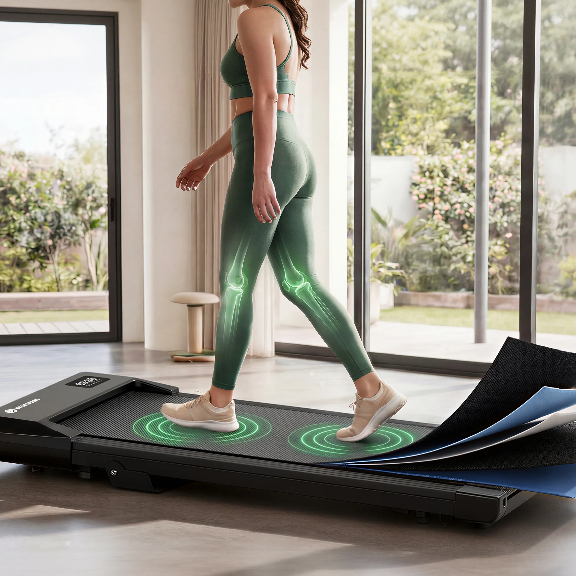 DeerRun Q2 Urban 7% Incline Under-desk Walking Pad with Smart Control | Black - Image 7