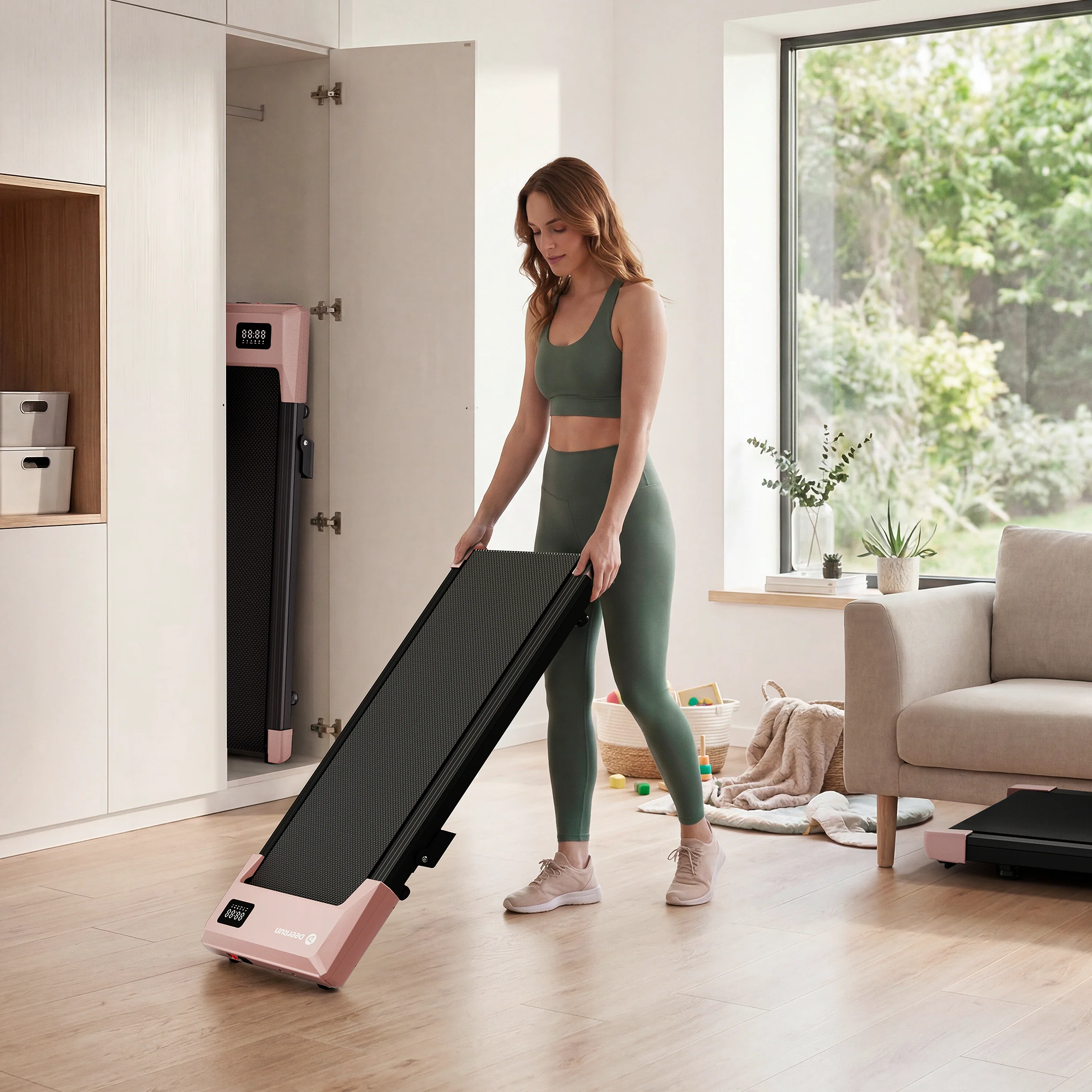 DeerRun Q2 Urban 7% Incline Under-desk Walking Pad with Smart Control | Rose Gold - Image 5