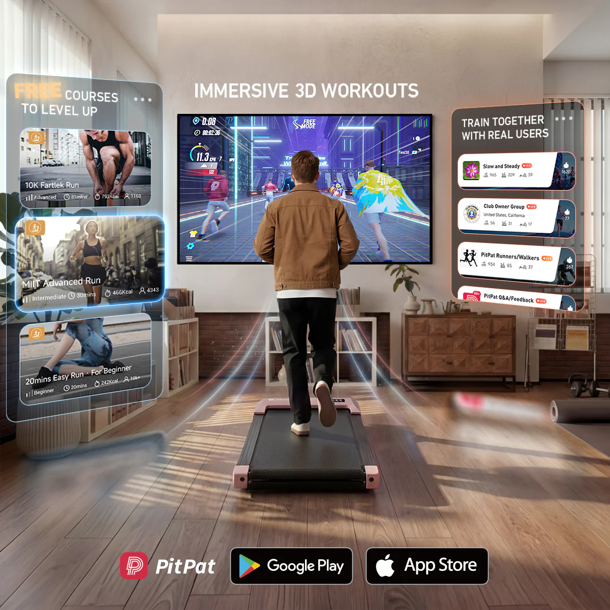 DeerRun Q2 Urban Plus Smart Walking Pad with 7% Incline for Space-Saving Active Walking Rose Gold - Image 10