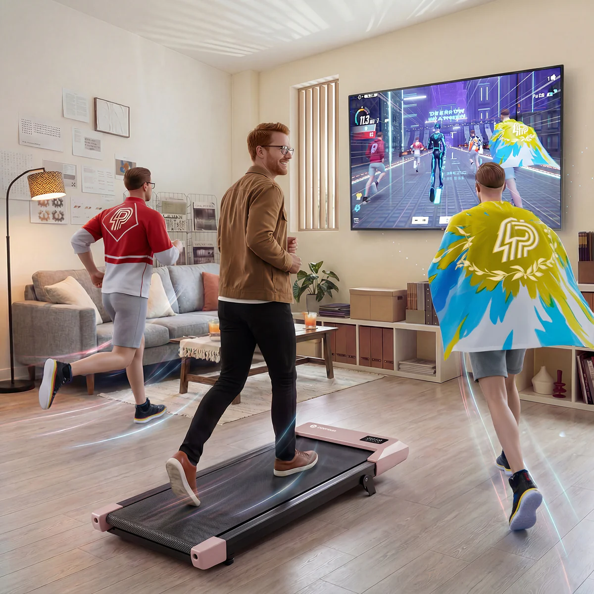 DeerRun Q2 Urban Plus Smart Walking Pad with 7% Incline for Space-Saving Active Walking Rose Gold - Image 12