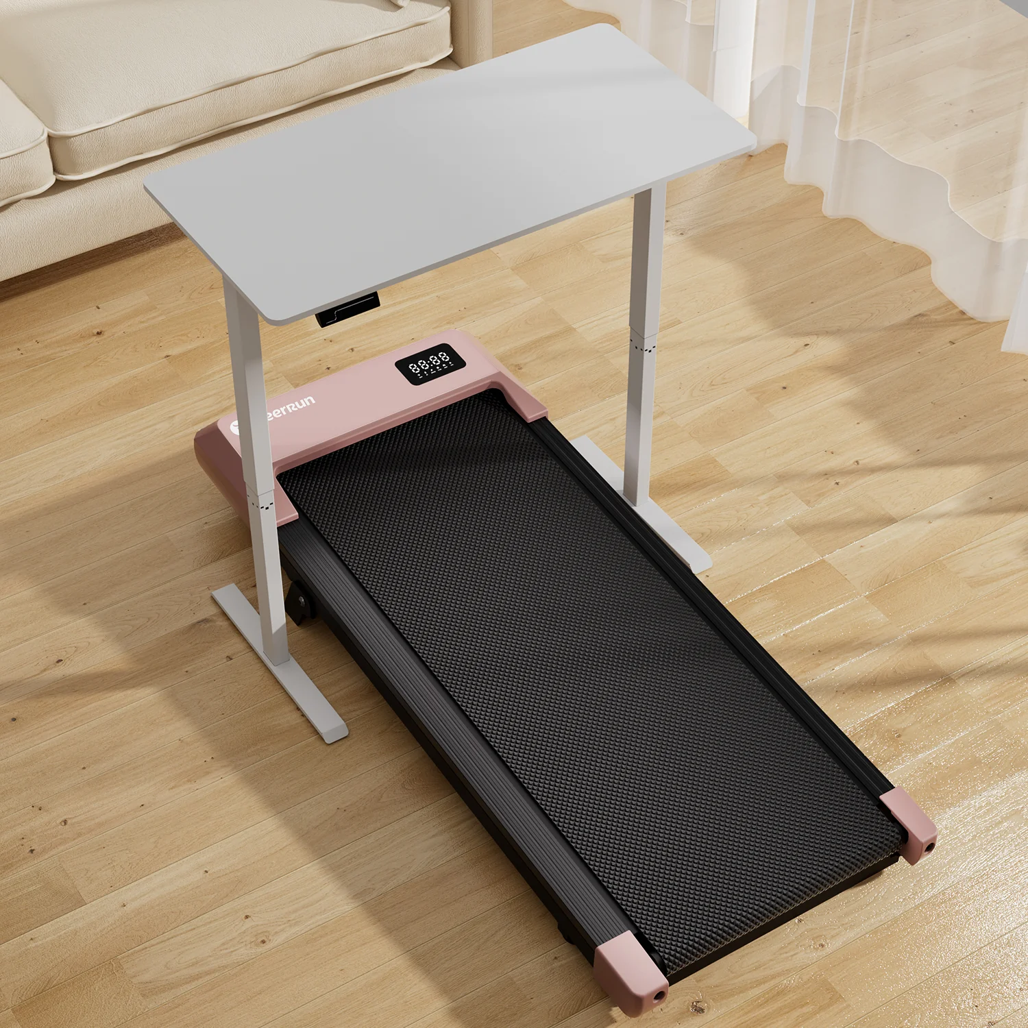 DeerRun Q2 Urban Plus Smart Walking Pad with 7% Incline for Space-Saving Active Walking Rose Gold - Image 21