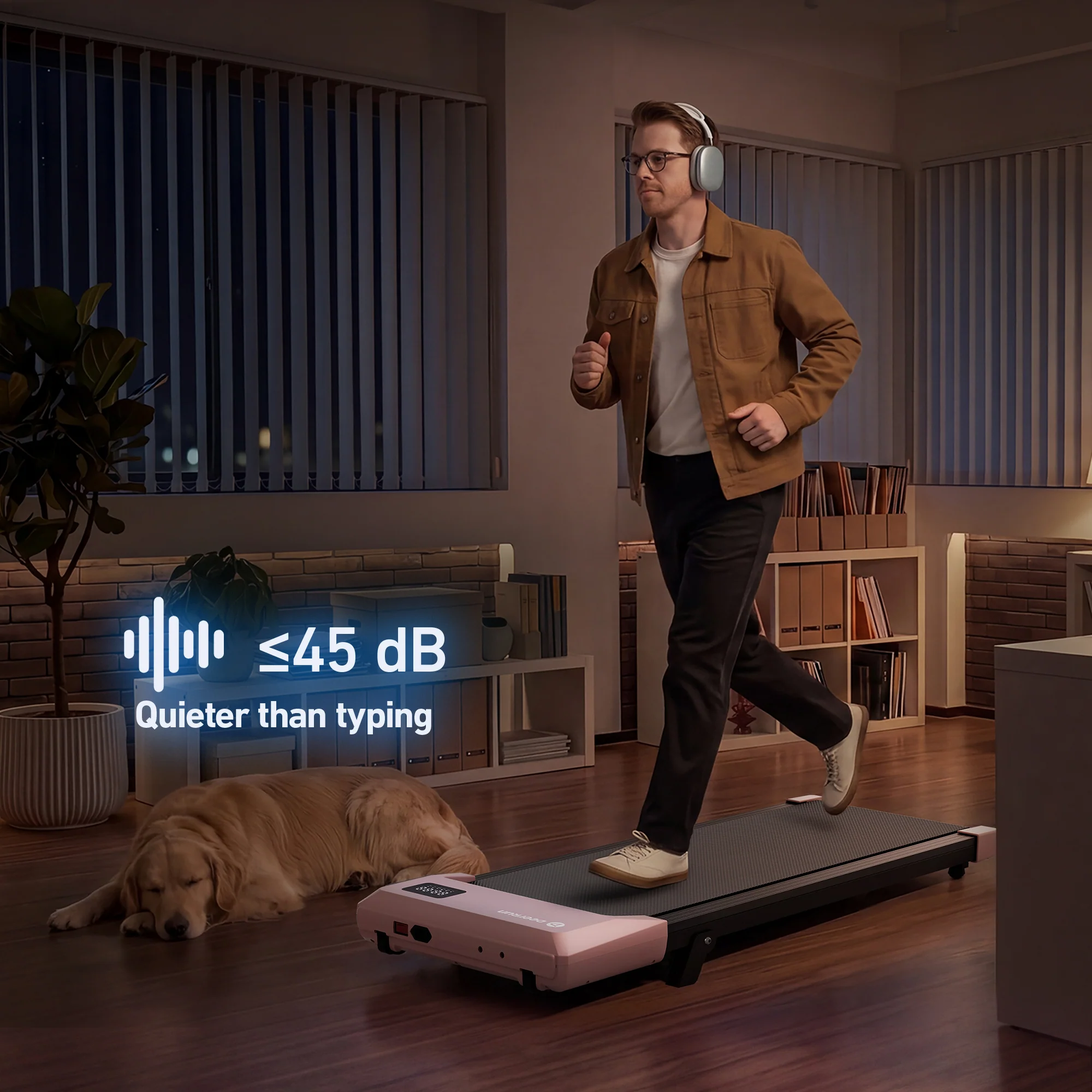 DeerRun Q2 Urban Plus Smart Walking Pad with 7% Incline for Space-Saving Active Walking Rose Gold - Image 7