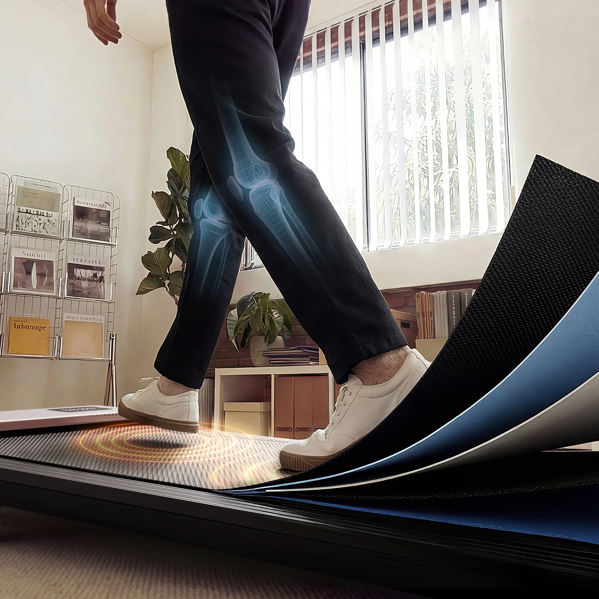 DeerRun Q2 Urban Plus Smart Walking Pad with 7% Incline for Space-Saving Active Walking Rose Gold - Image 8