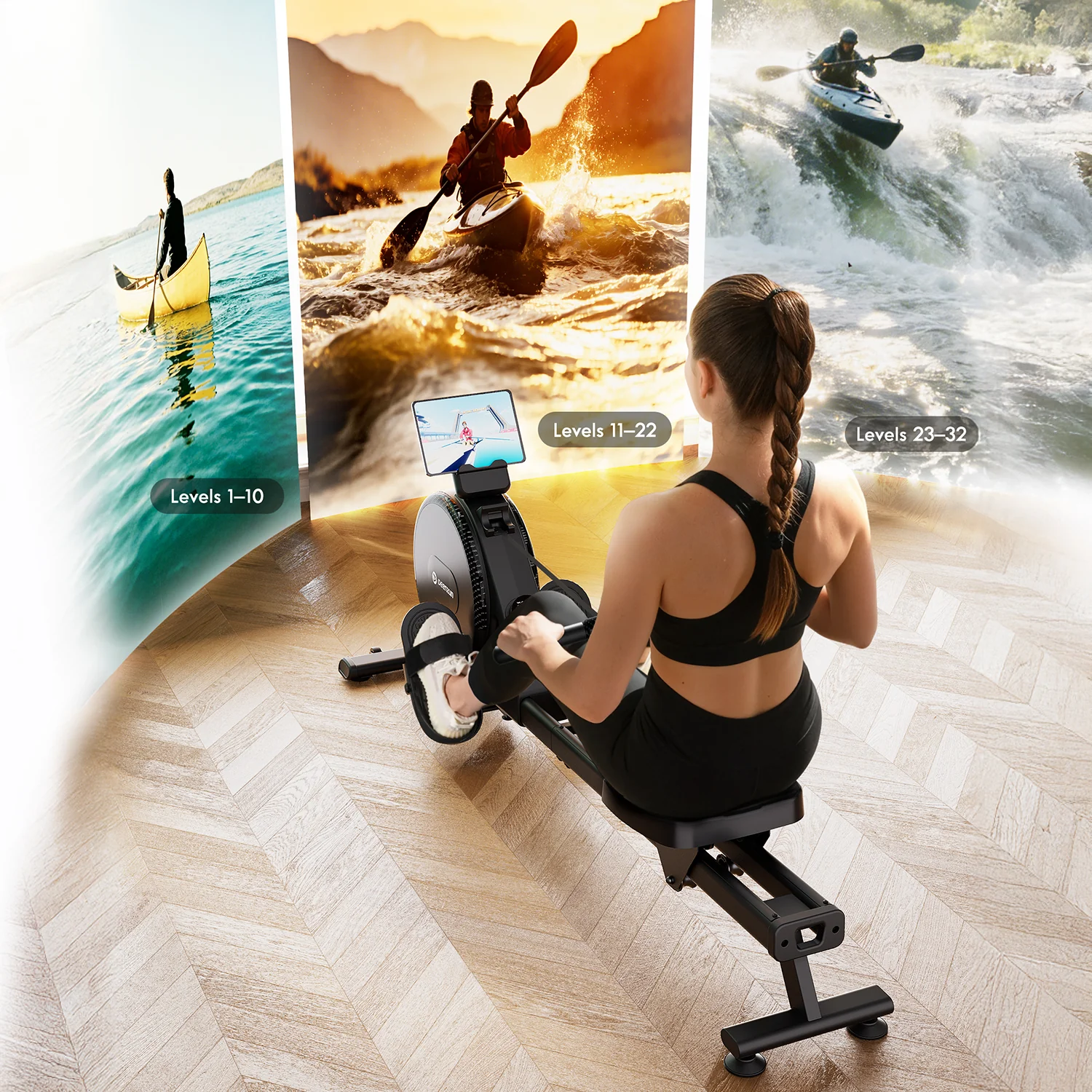 DeerRun R1 Pro Ultra-Quiet 32-Level Magnetic Resistance Smart Rower for Home - Image 4