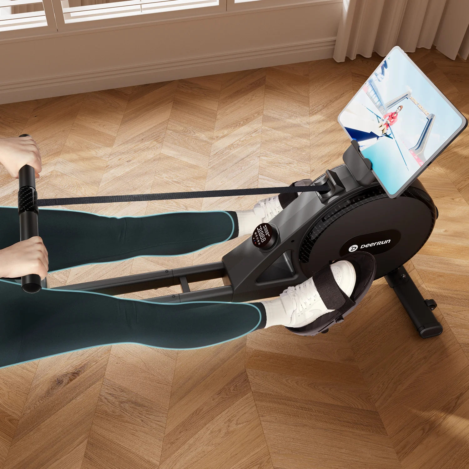 DeerRun R1 Pro Ultra-Quiet 32-Level Magnetic Resistance Smart Rower for Home - Image 9