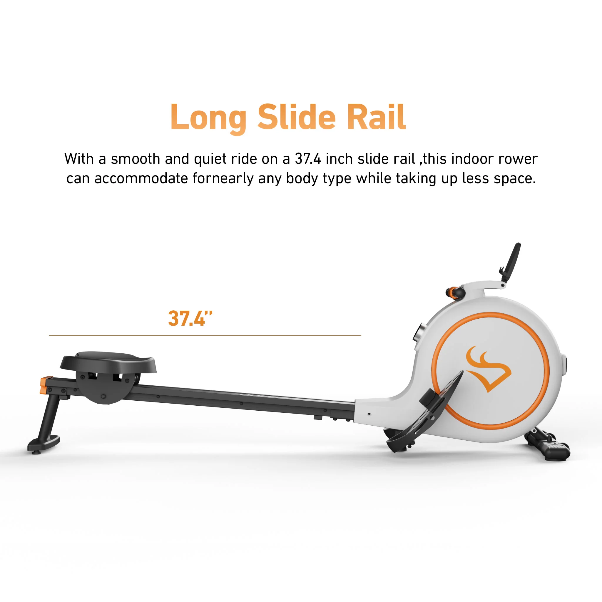 DeerRun RW600 Adjustable Magnetic Resistance Long Slide Rail Smart Rowing Machine with PitPat - Image 11