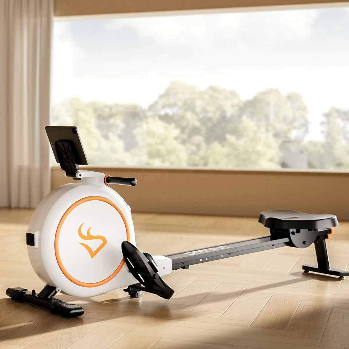 DeerRun RW600 Adjustable Magnetic Resistance Long Slide Rail Smart Rowing Machine with PitPat - Image 7