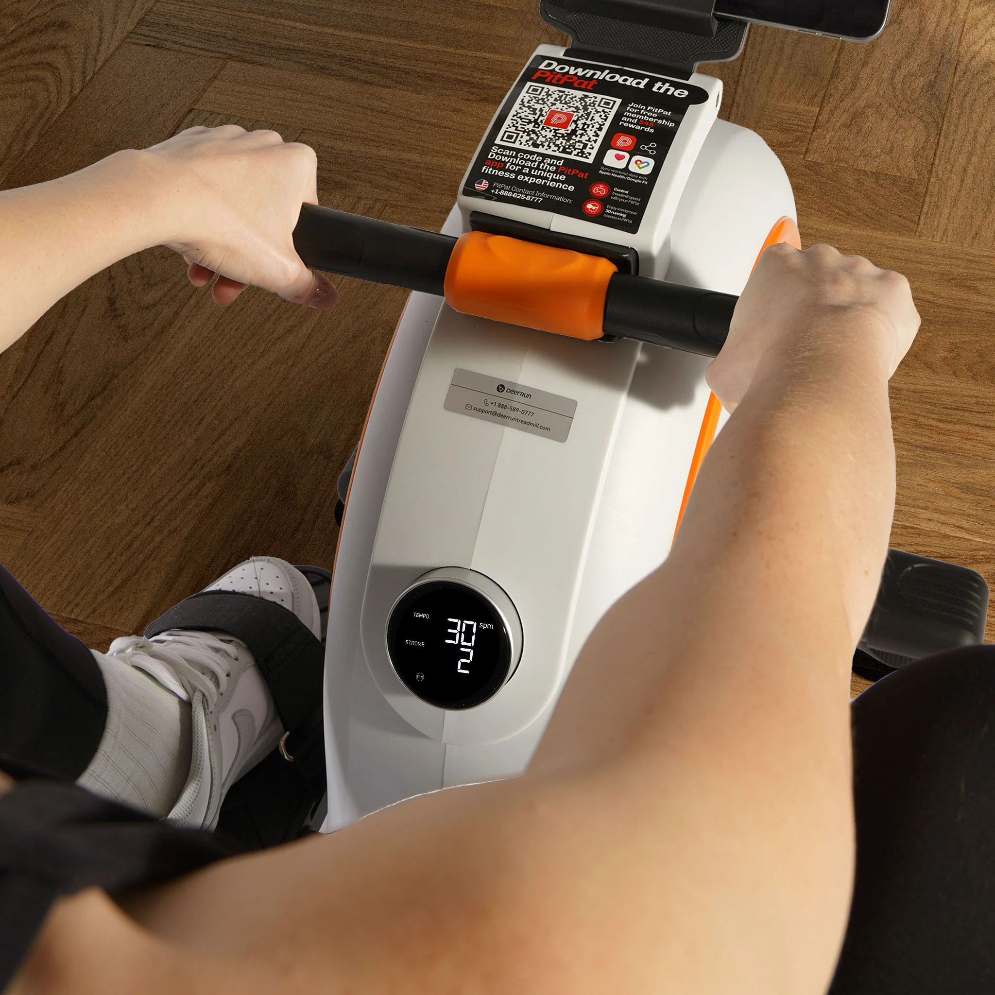 DeerRun RW600 Adjustable Magnetic Resistance Long Slide Rail Smart Rowing Machine with PitPat - Image 9