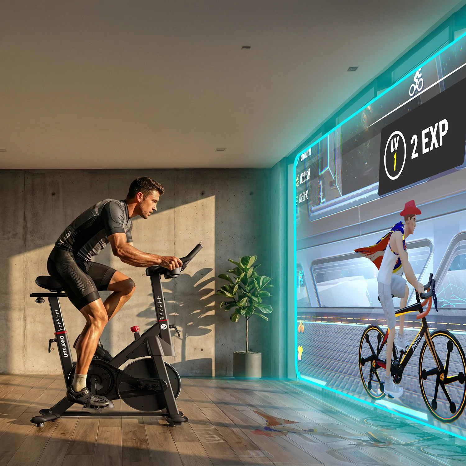 DeerRun S500 PM 25-level Magnetic Resistance Indoor Smart Bike with One-Way Bearing System - Image 12