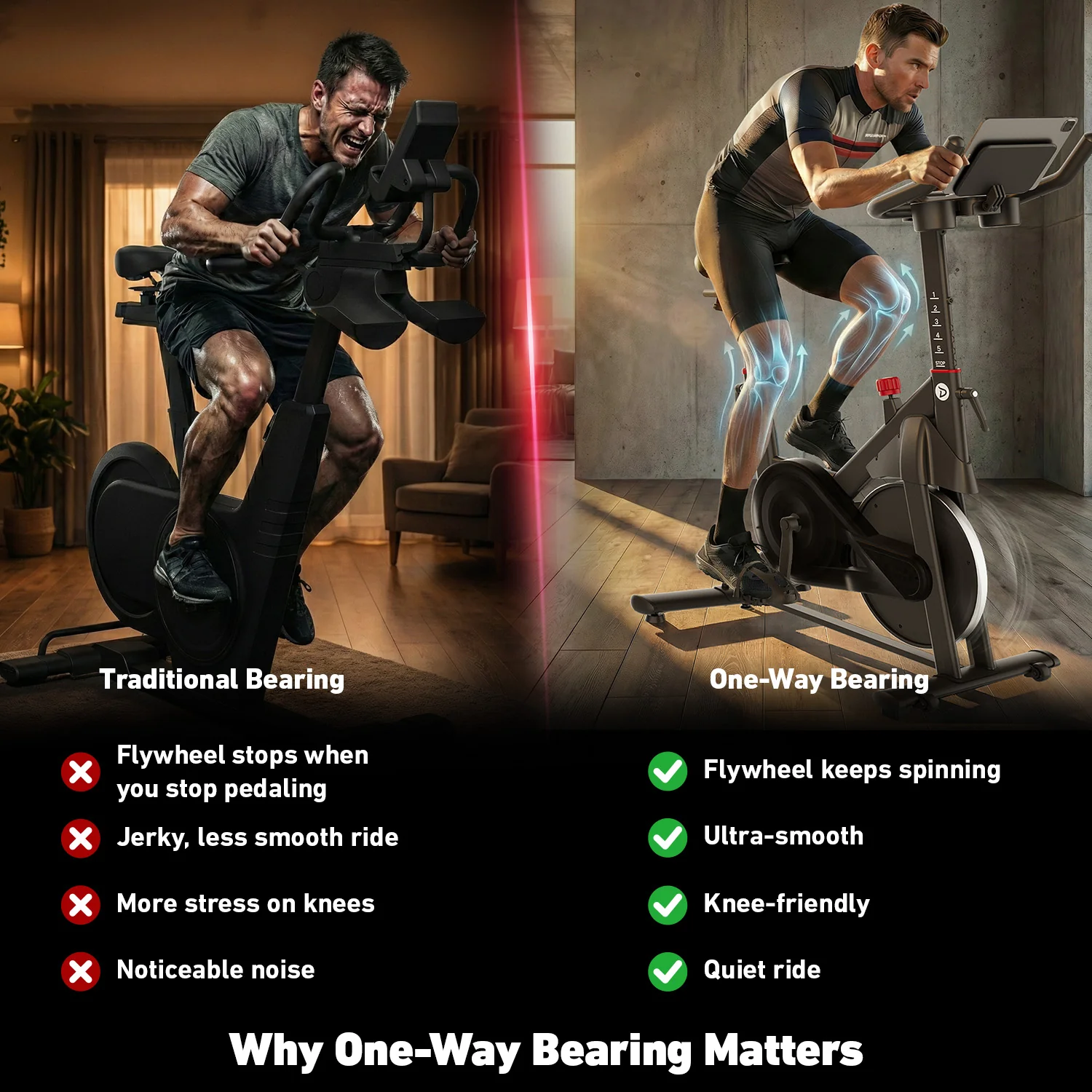 DeerRun S500 PM 25-level Magnetic Resistance Indoor Smart Bike with One-Way Bearing System - Image 5