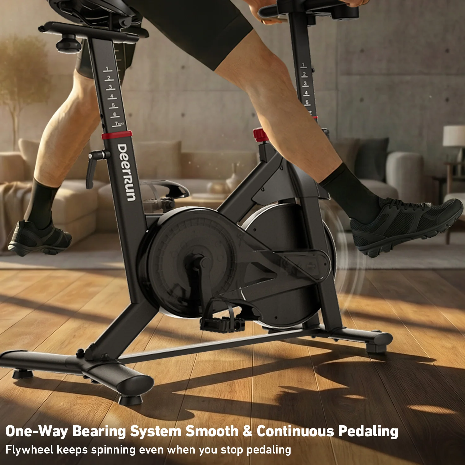 DeerRun S500 PM 25-level Magnetic Resistance Indoor Smart Bike with One-Way Bearing System - Image 8