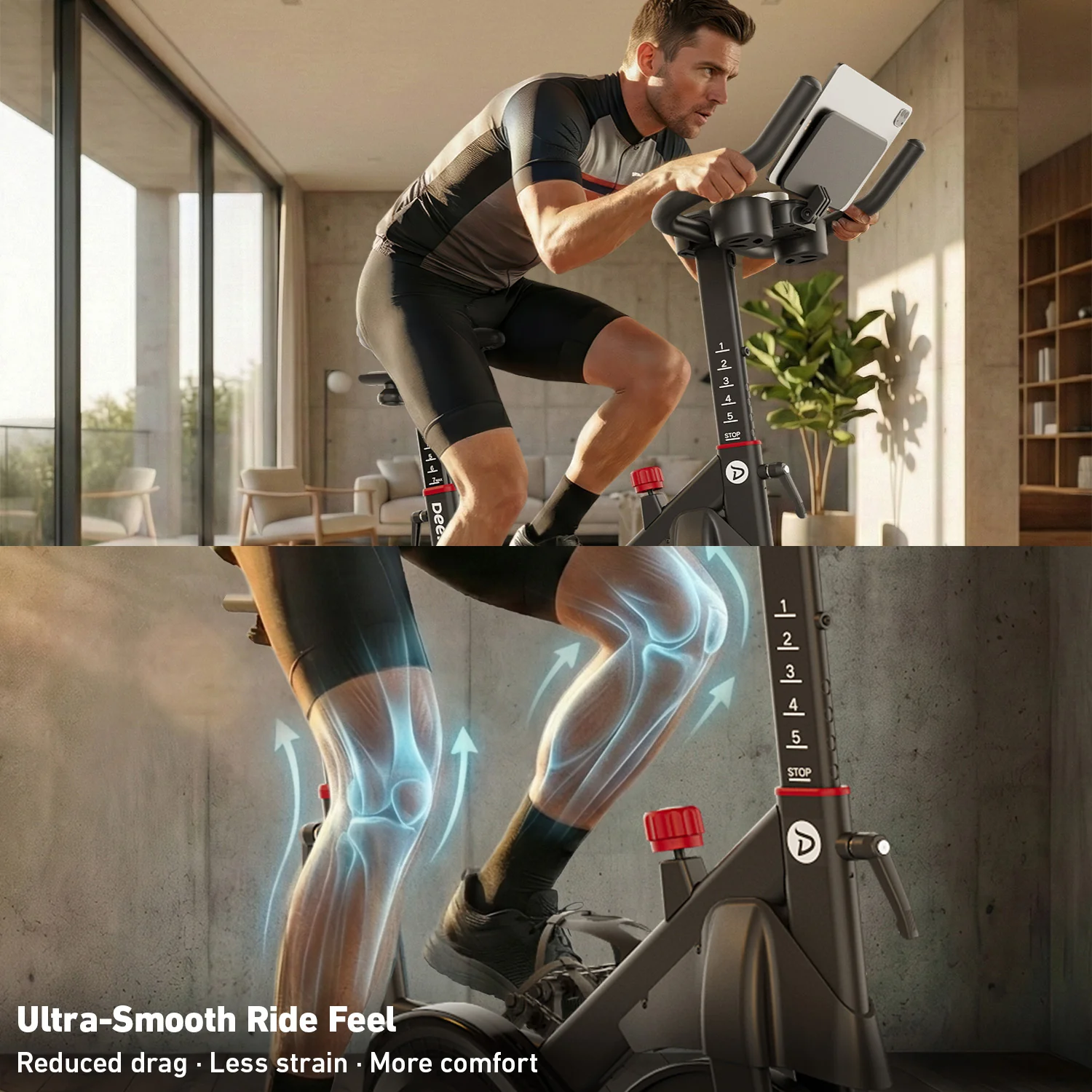 DeerRun S500 PM 25-level Magnetic Resistance Indoor Smart Bike with One-Way Bearing System - Image 9