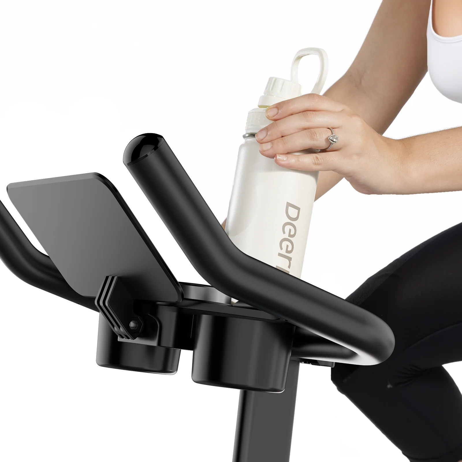 DeerRun S500 Pro King Size Indoor Exercise Bike for Tall Riders 32 Magnetic Adjustable Resistance, LED Screen, Silver - Image 9