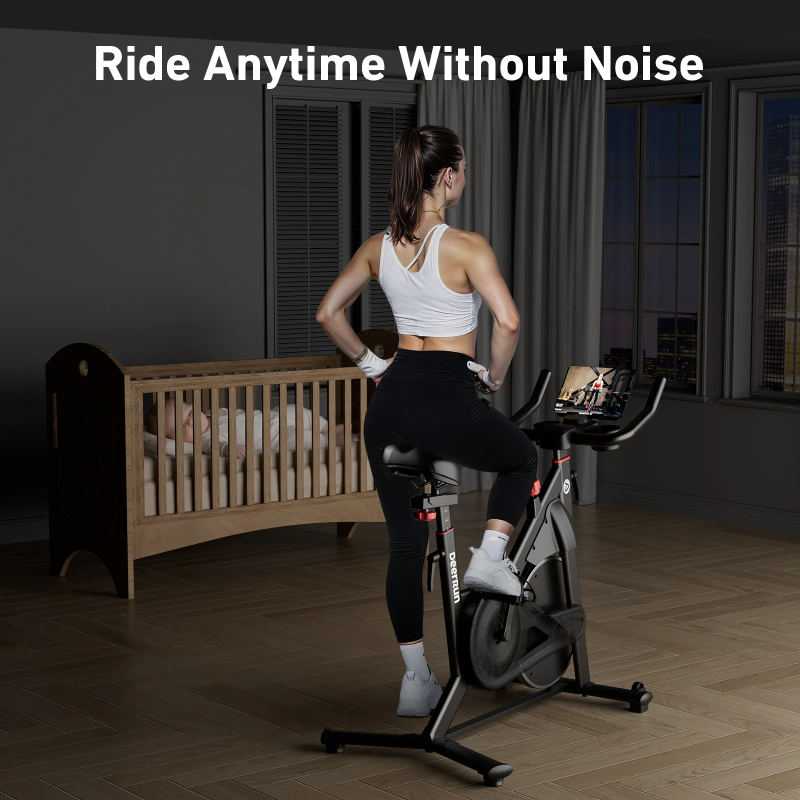 DeerRun S500 Pro King Size Indoor Exercise Bike for Tall Riders 32 Magnetic Adjustable Resistance, LED Screen - Image 23