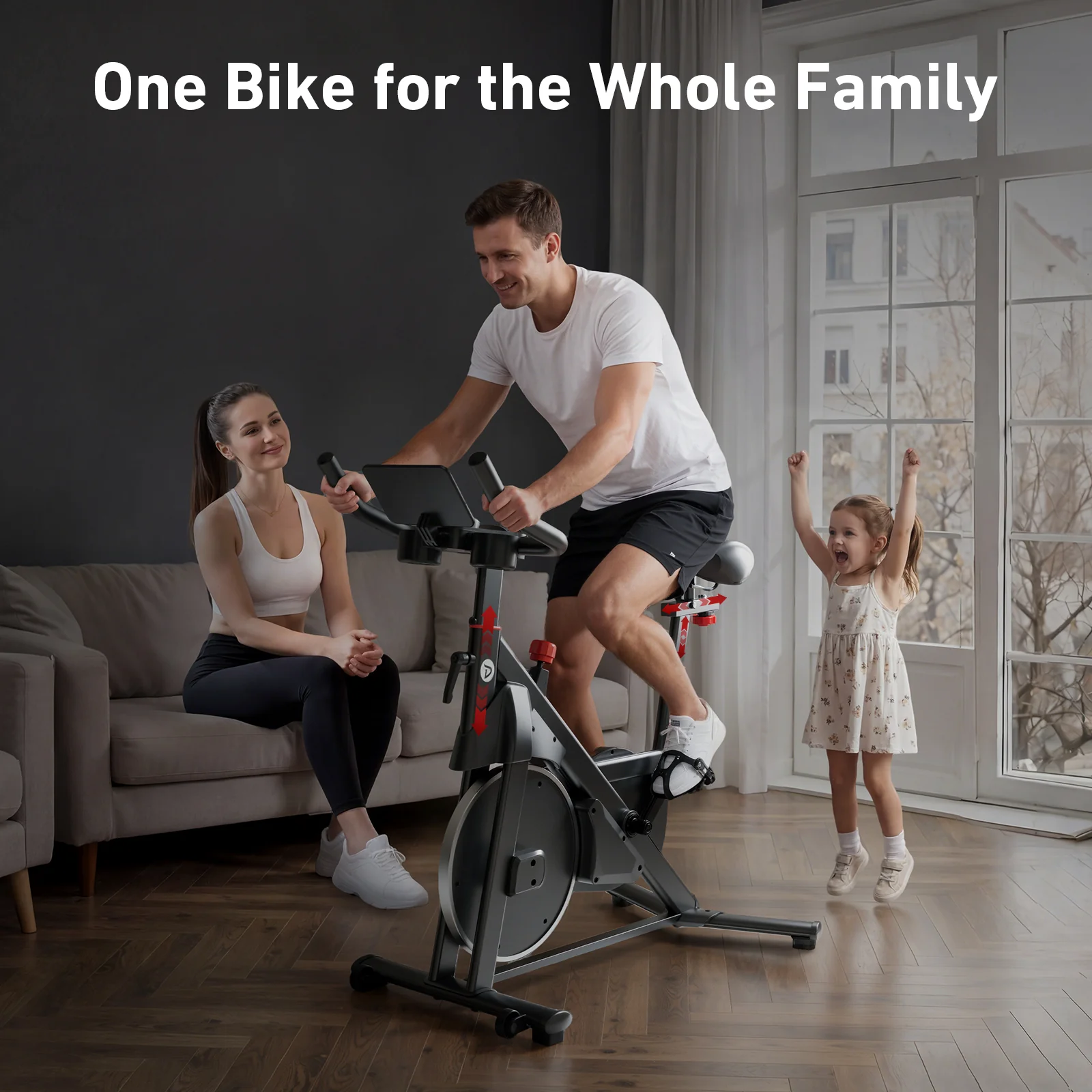 DeerRun S500 Pro King Size Indoor Exercise Bike for Tall Riders 32 Magnetic Adjustable Resistance, LED Screen - Image 5