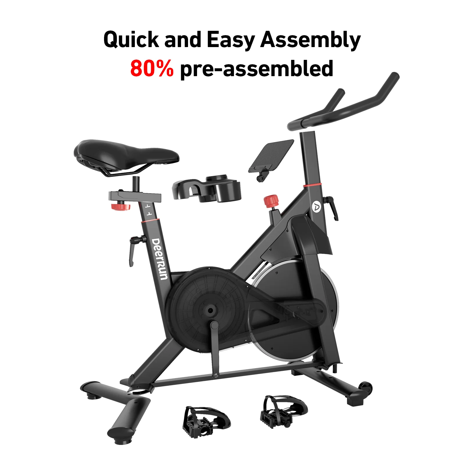 DeerRun S500 Pro King Size Indoor Exercise Bike for Tall Riders 32 Magnetic Adjustable Resistance, LED Screen - Image 8