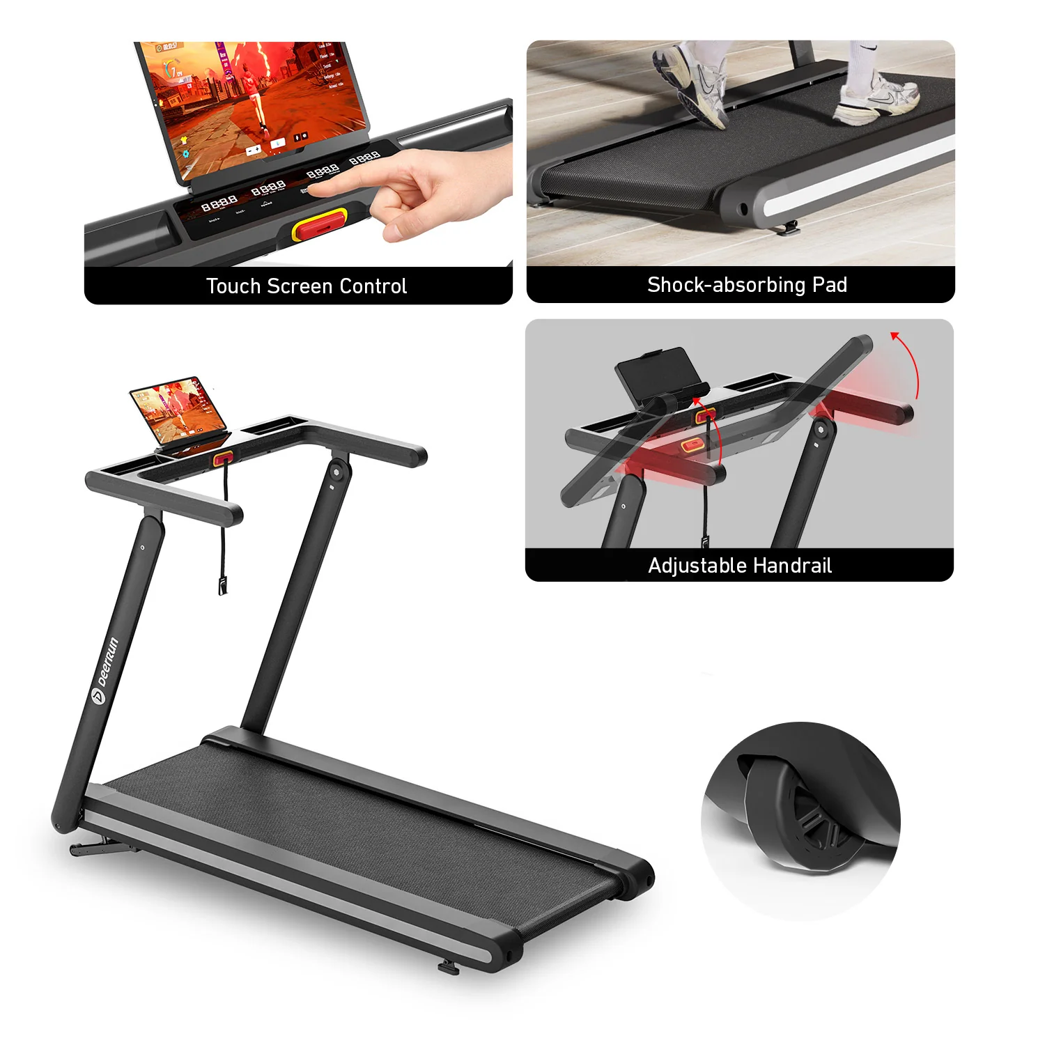 DeerRun X20 Incline Home Treadmill with 15% Auto Incline & Full Running Deck | 400 lbs, 11.3 mph - Image 10