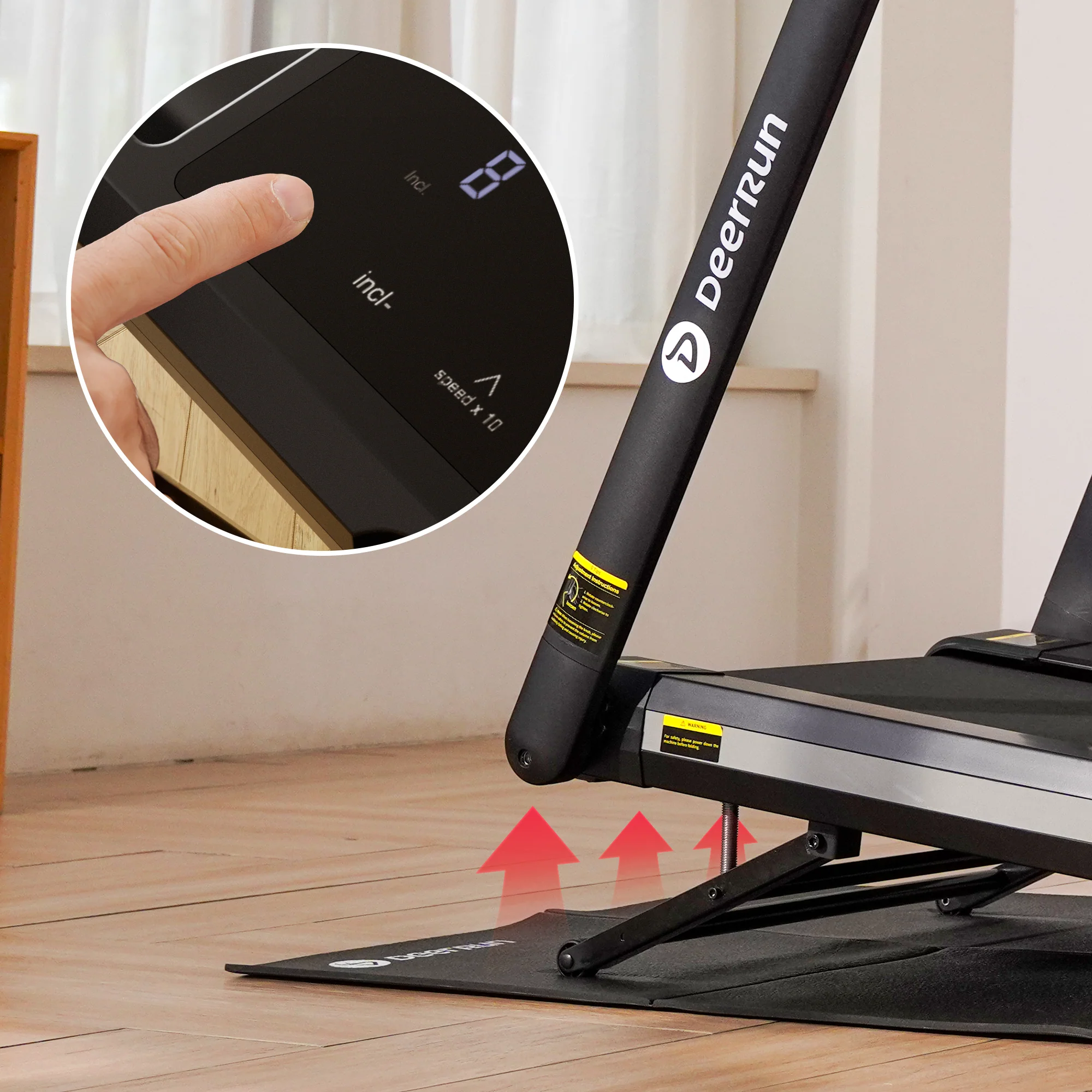 DeerRun X20 Incline Home Treadmill with 15% Auto Incline & Full Running Deck | 400 lbs, 11.3 mph - Image 6