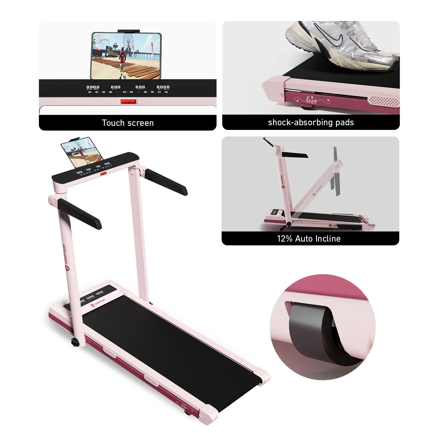 DeerRun Perfect Mother's Day Gift 12% Auto Incline Limited Edition Treadmill | Home Fitness Gift - Image 8
