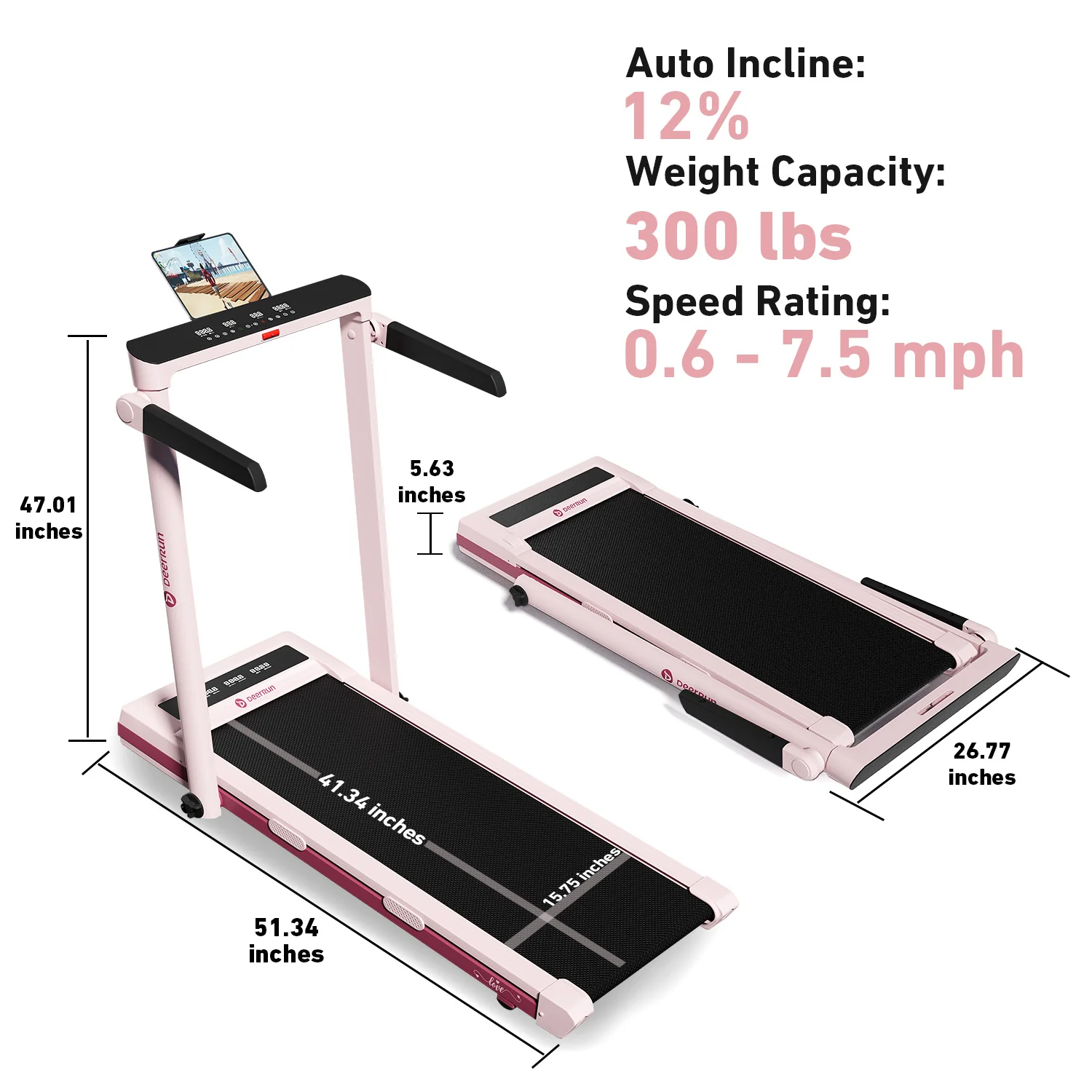 DeerRun Perfect Mother's Day Gift 12% Auto Incline Limited Edition Treadmill | Home Fitness Gift - Image 9