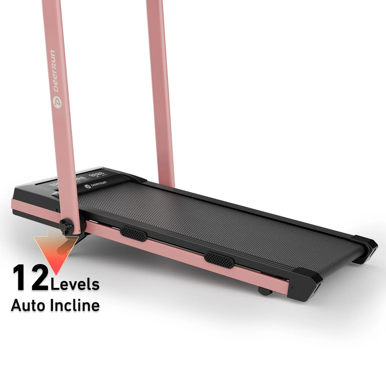 DeerRun Z10 Pro Muse Type 2 in 1 Foldable Treadmill with Remote Control, 12% Auto Incline, Pink - Image 13
