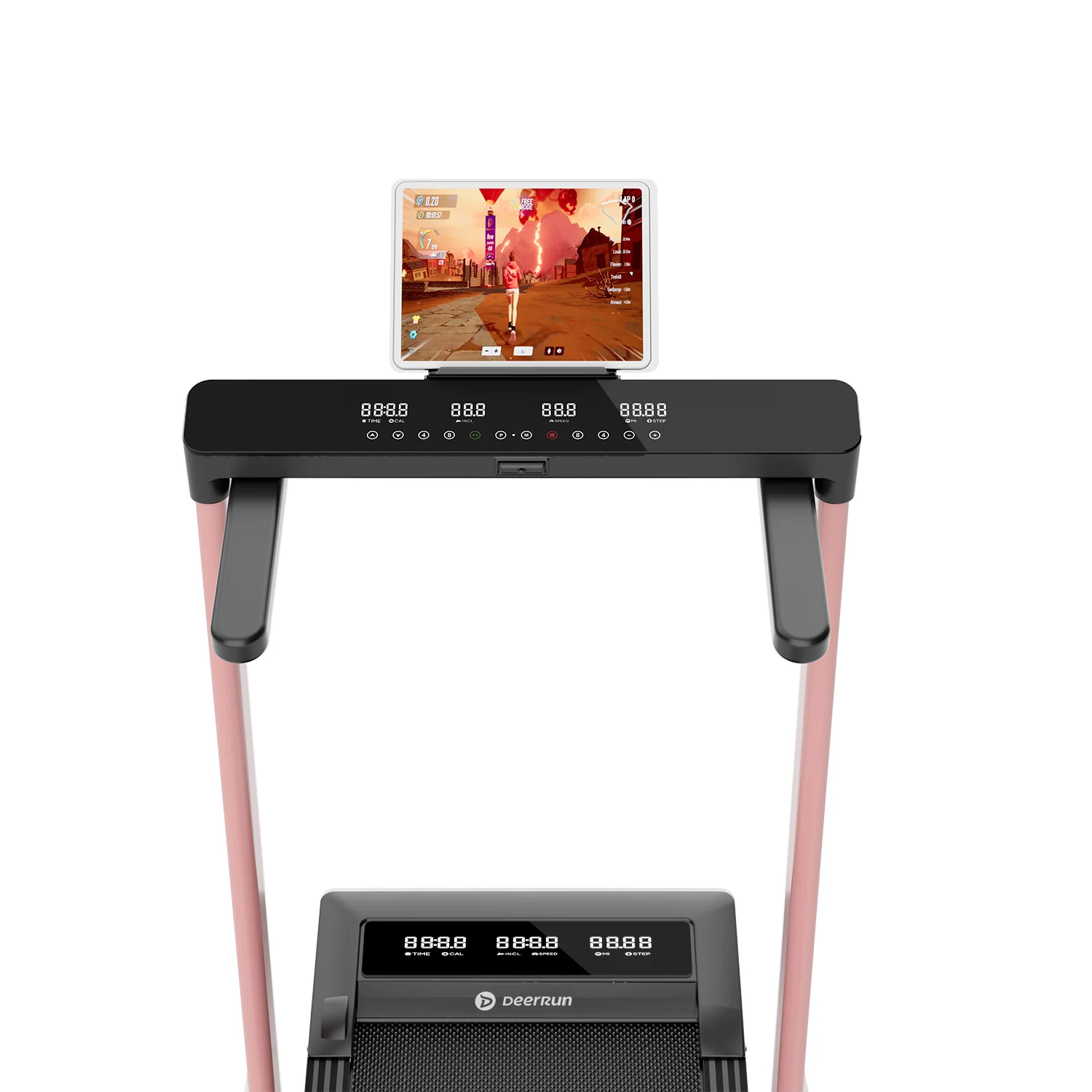DeerRun Z10 Pro Muse Type 2 in 1 Foldable Treadmill with Remote Control, 12% Auto Incline, Pink - Image 16