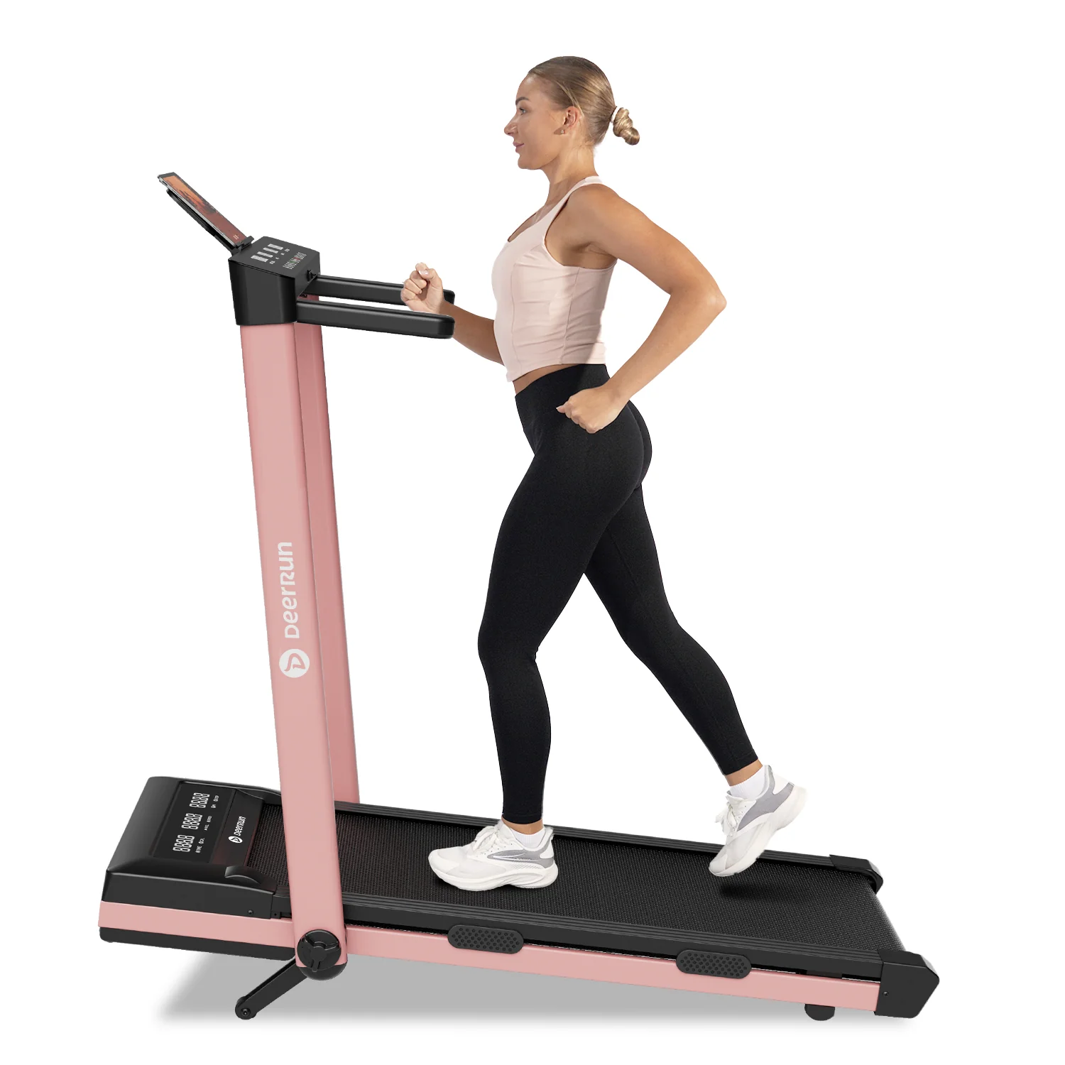 DeerRun Z10 Pro Muse Type 2 in 1 Foldable Treadmill with Remote Control, 12% Auto Incline, Pink - Image 18