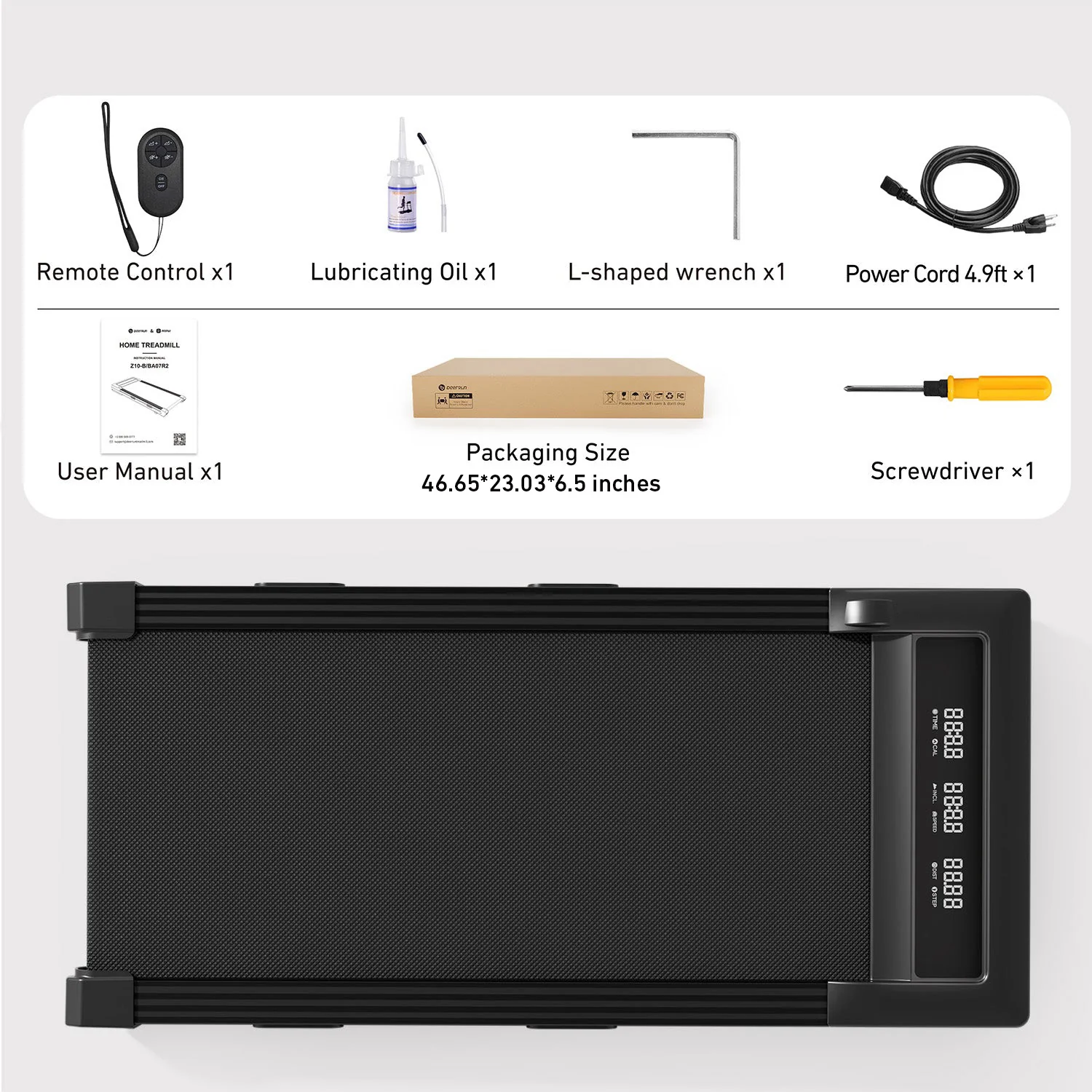 DeerRun Z10 12% Auto Incline Smart Walking Pad Treadmill with remote control-Black - Image 19